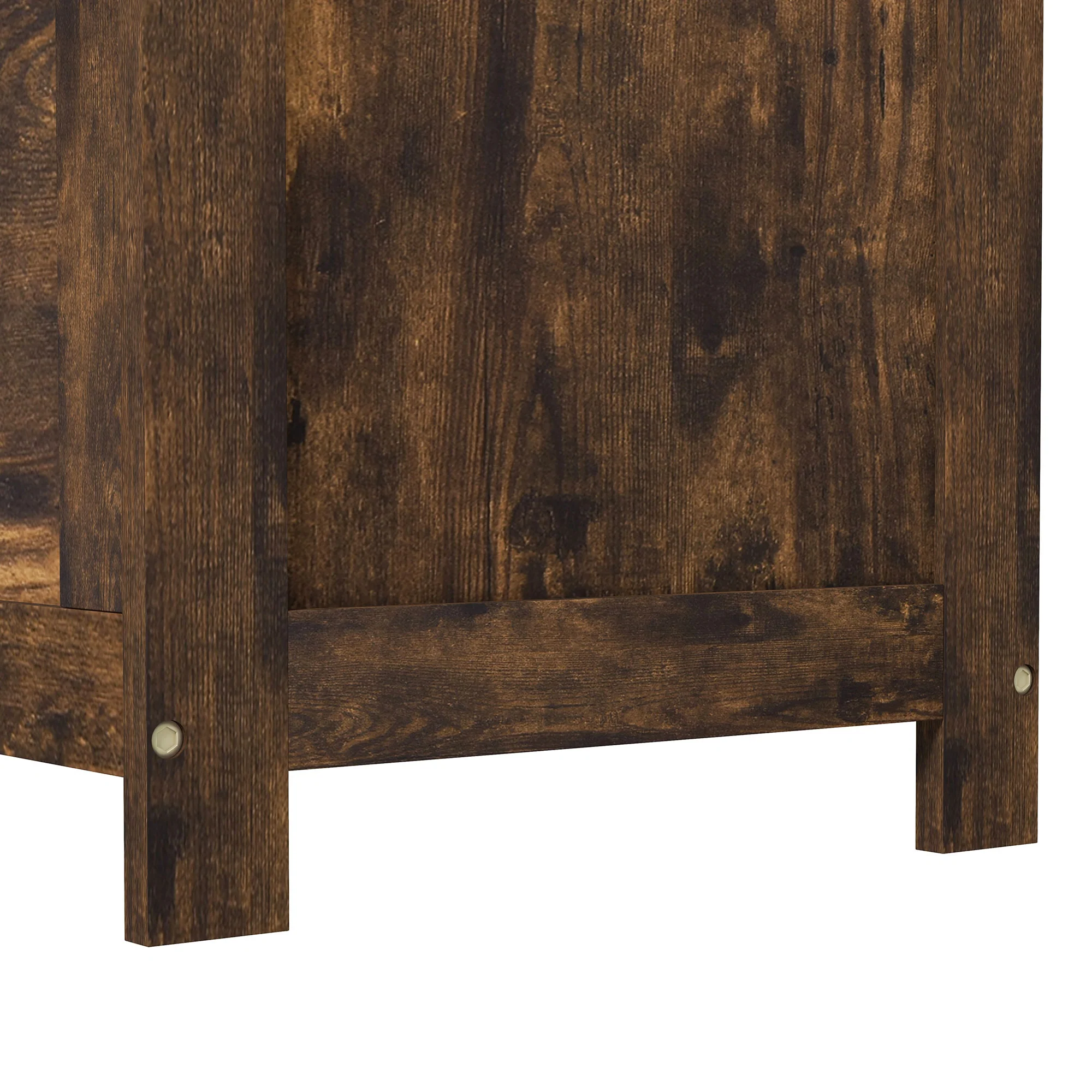 29.9" Storage Trunk w/ 2 Safety Hinges, Wooden Bench w/ Side Handles, Rustic Brown - Image 11
