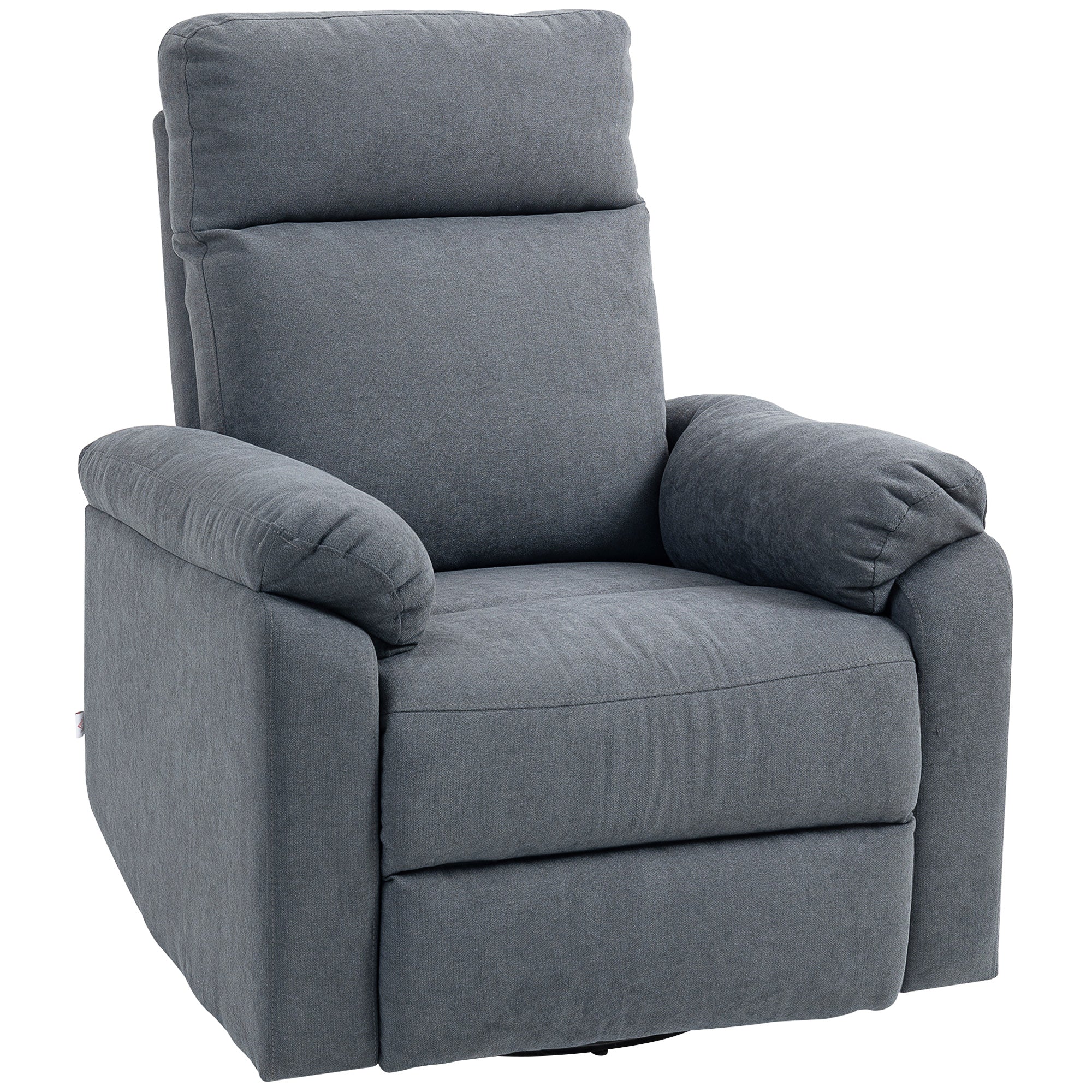 Swivel Recliner Chair, Wide Rocking Single Sofa with Pocket & Footrest, Gray - Image 12