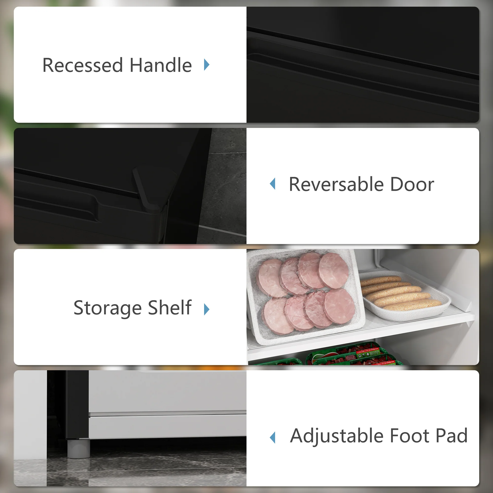 3 Cu Ft Upright Freezer with Reversible Door & Adjustable Thermostat, Black - Image 9
