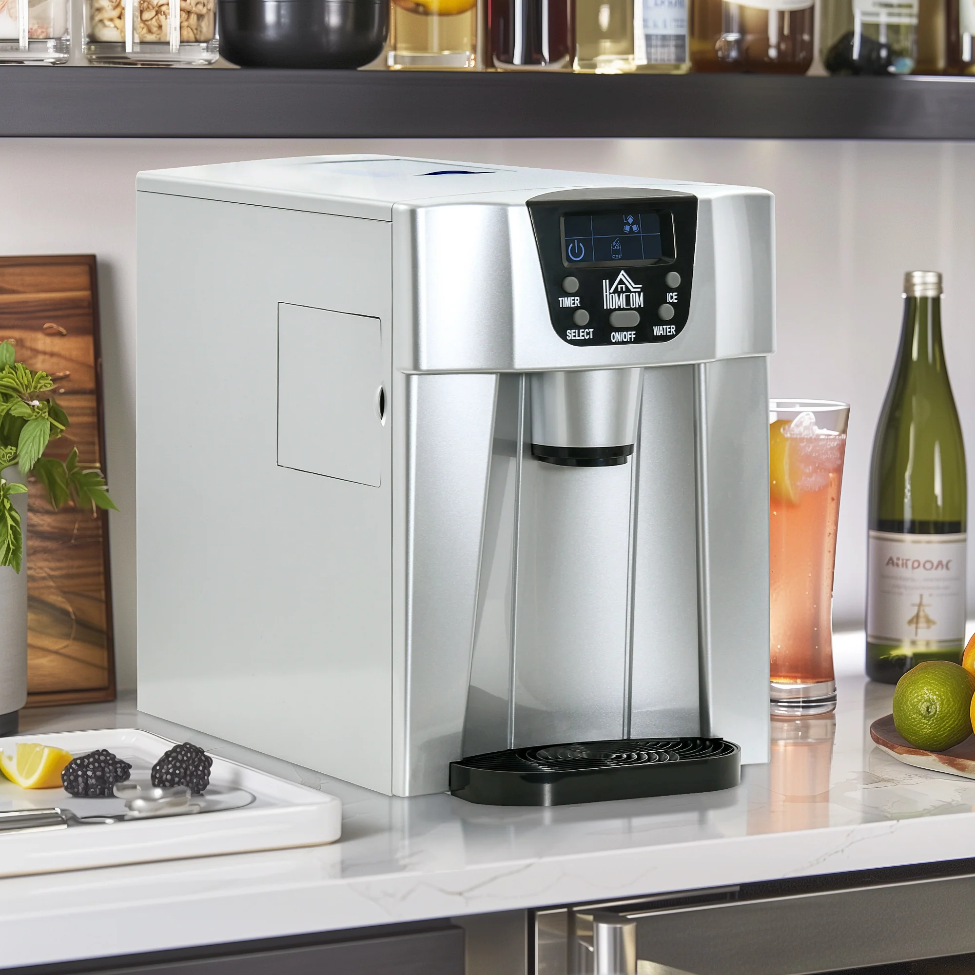 Ice Maker Machine and Water Dispenser with 3L Tank, No Plumbing Required, Silver - Image 3