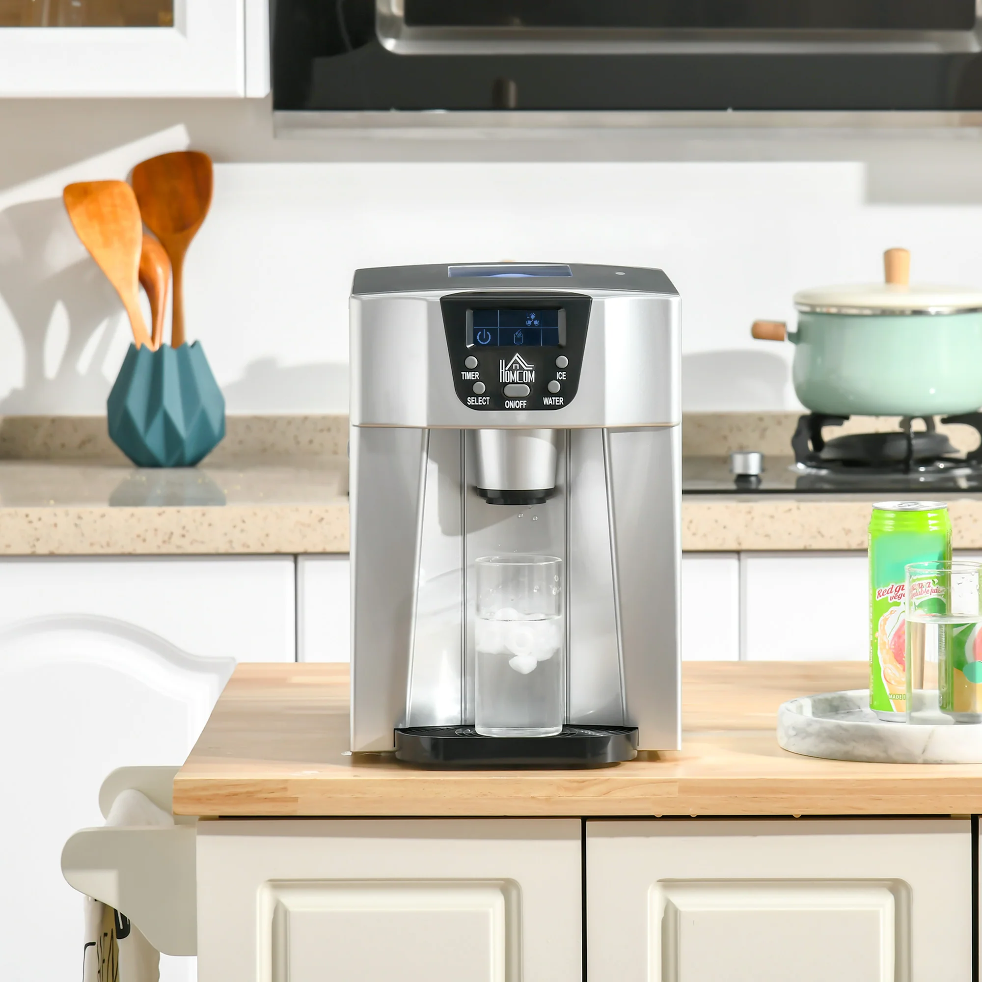 Ice Maker Machine and Water Dispenser with 3L Tank, No Plumbing Required, Silver - Image 4