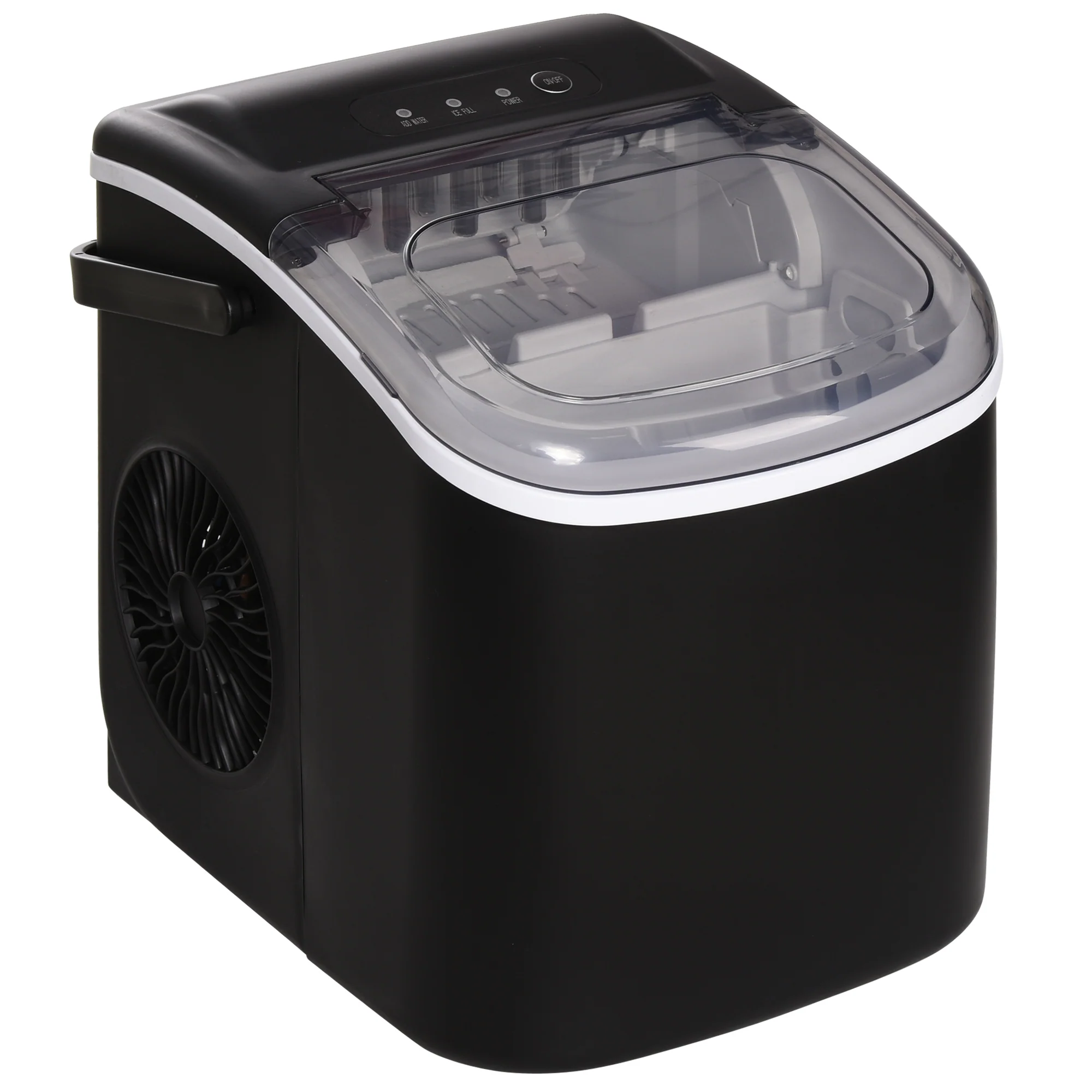 Ice Maker Machine Counter Top, 12 Kg in 24 Hrs, 9 Cubes Ready in 6- 12 Mins, Black