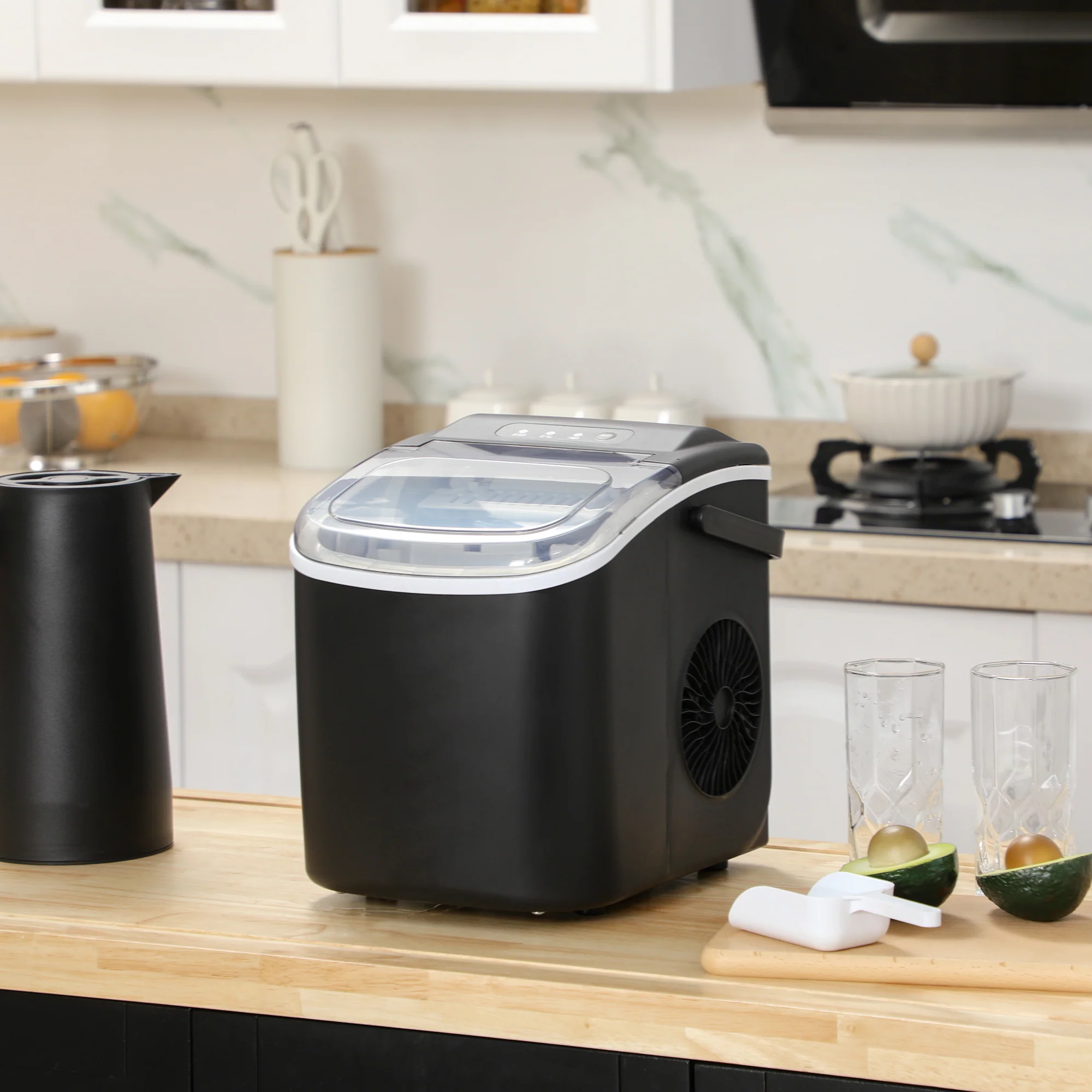 Ice Maker Machine Counter Top, 12 Kg in 24 Hrs, 9 Cubes Ready in 6- 12 Mins, Black - Image 3