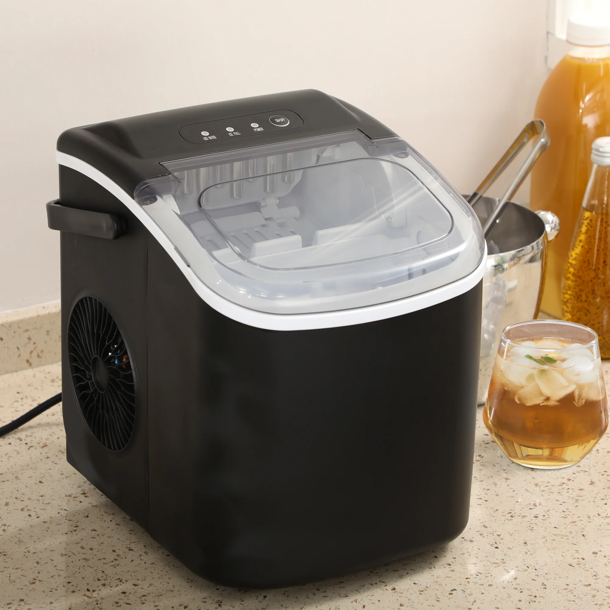 Ice Maker Machine Counter Top, 12 Kg in 24 Hrs, 9 Cubes Ready in 6- 12 Mins, Black - Image 4