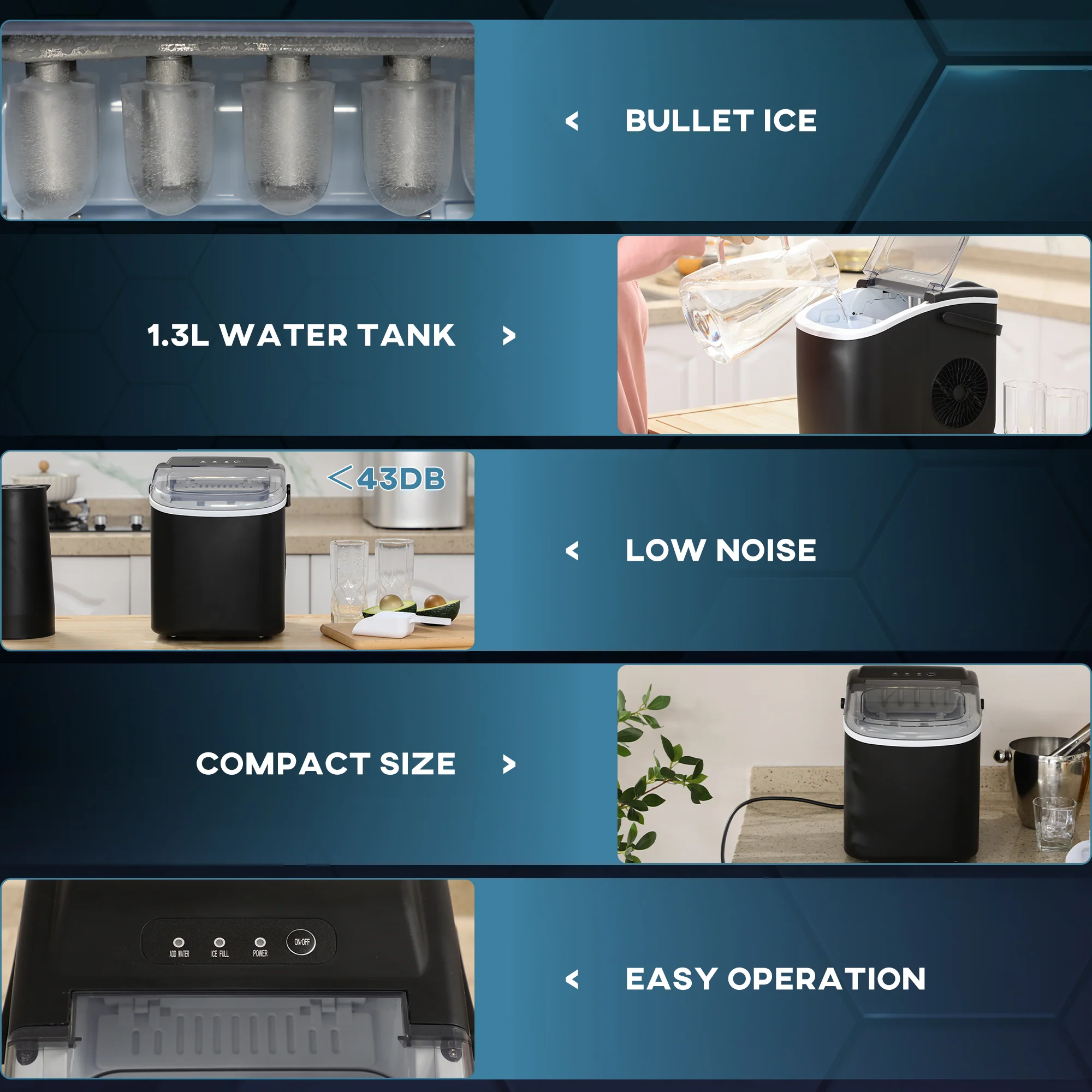 Ice Maker Machine Counter Top, 12 Kg in 24 Hrs, 9 Cubes Ready in 6- 12 Mins, Black - Image 8