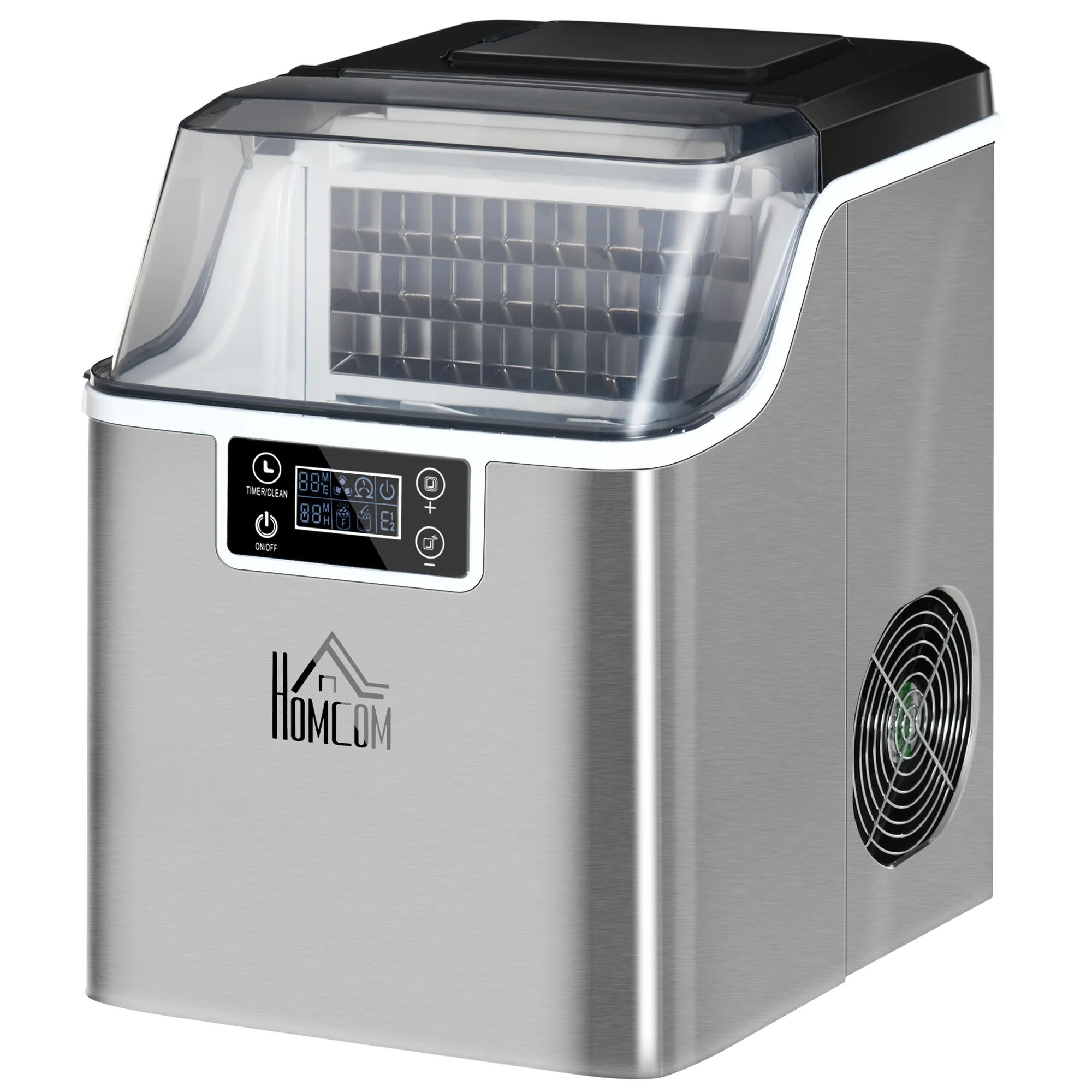 Ice Maker Machine Countertop, Stainless Steel Portable Ice Cube Maker, 3.2L, Silver - Image 2