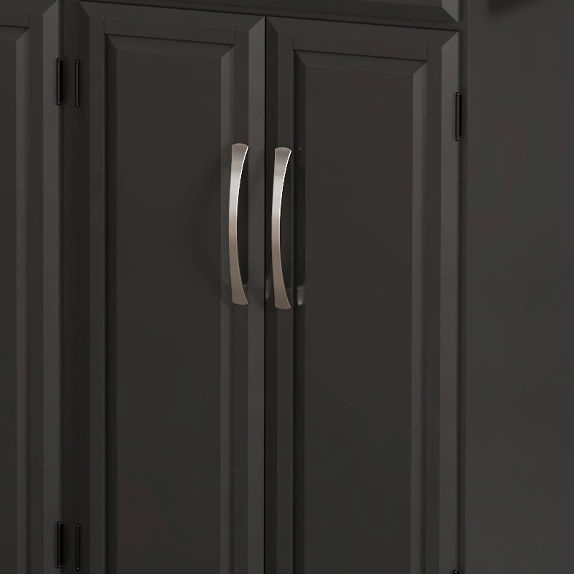 Rolling Kitchen Island with 2 Drawers and Rubberwood Top, Black - Image 11