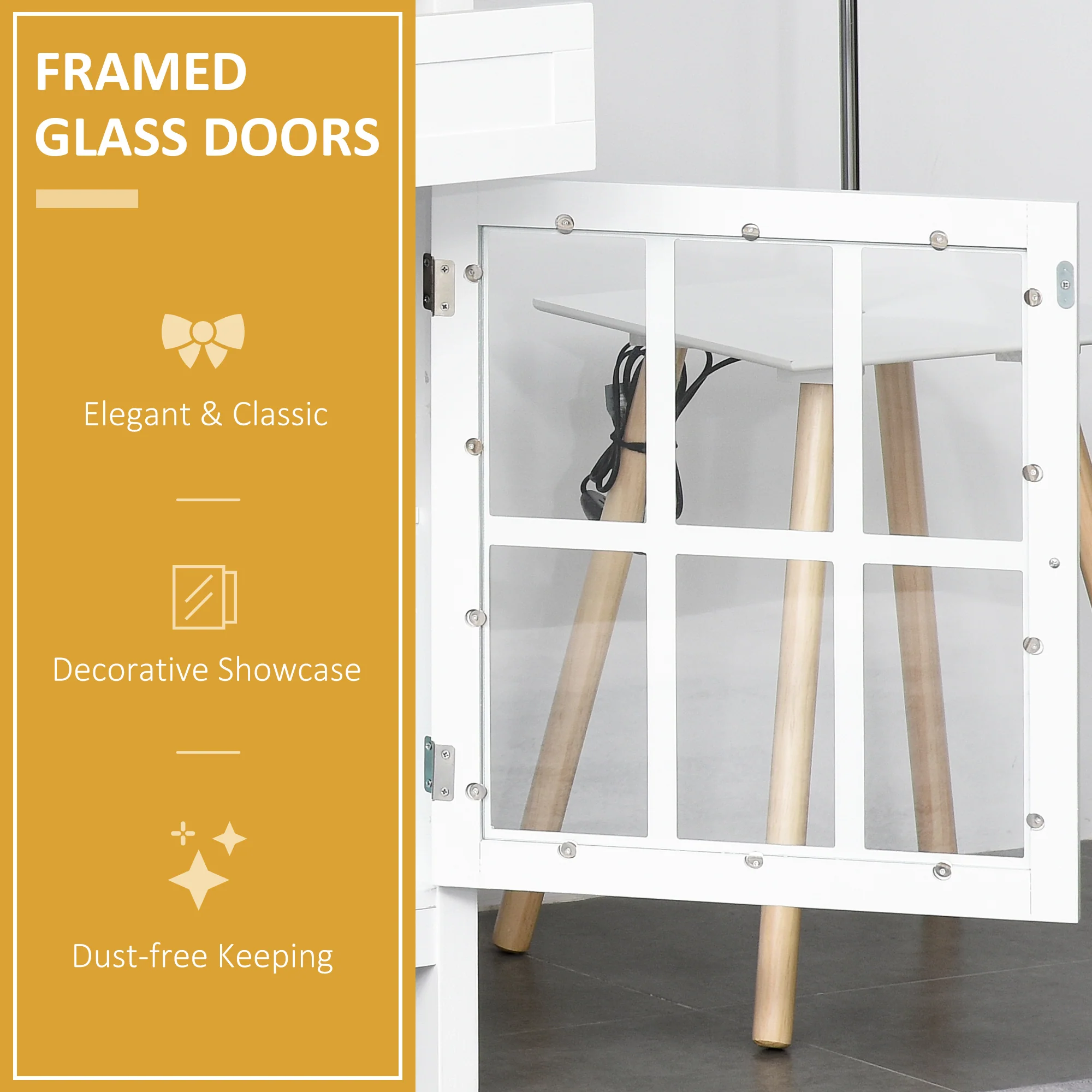 Rolling Kitchen Island with 2 Drawers and 2 Open Shelves, White - Image 10
