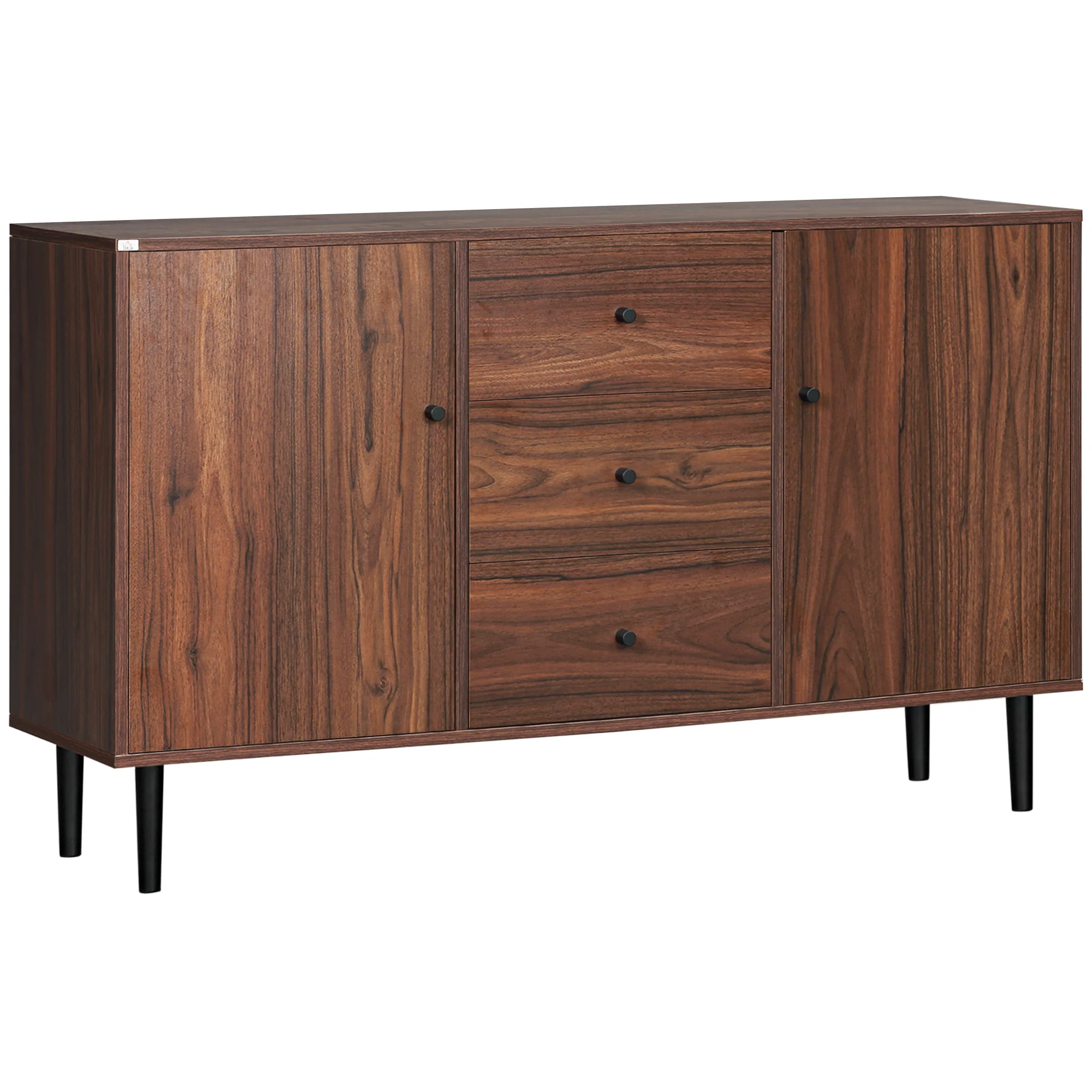 Vintage Sideboard with 3 Drawers & Adjustable Shelves, Rustic Brown