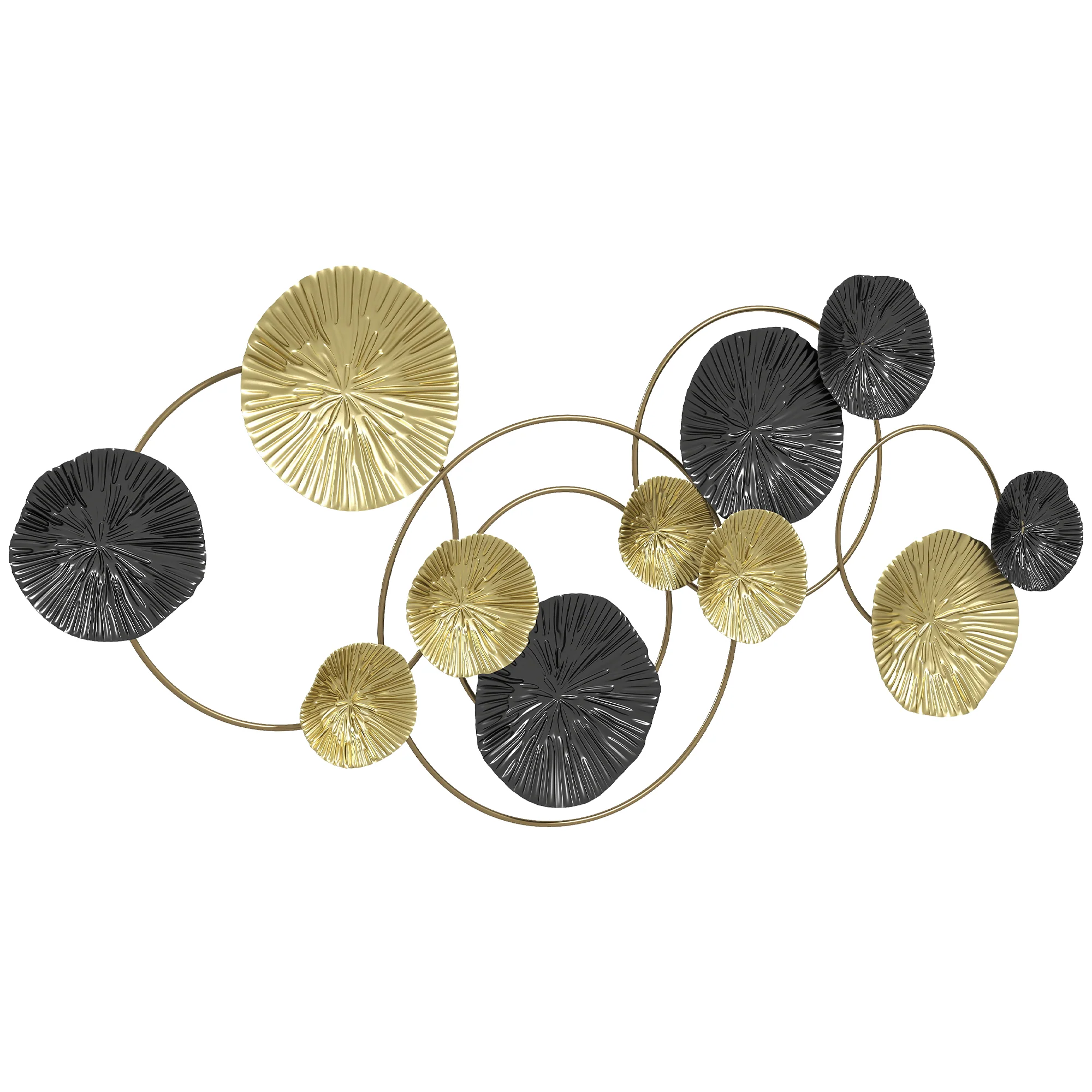 Large Metal Wall Art, Modern Hanging Wall Sculpture with Unique Multi-Disc Design, Horizontal or Vertical Metal Hanging Decoration for Living Room Bedroom Entryway - Image 2