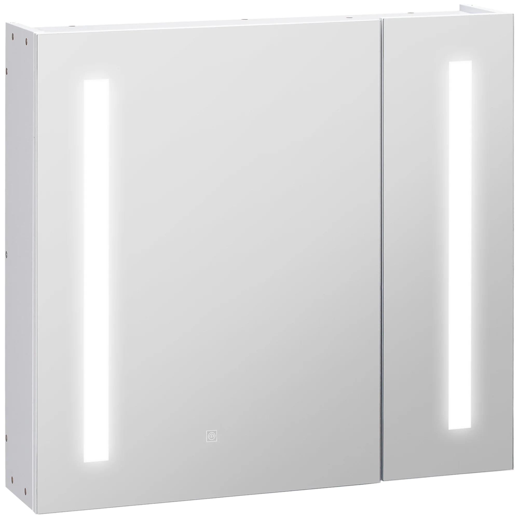 3-Tier LED Medicine Cabinet, Mirrored Bath Cabinet w/ Adjustable Shelf & USB Charge, White