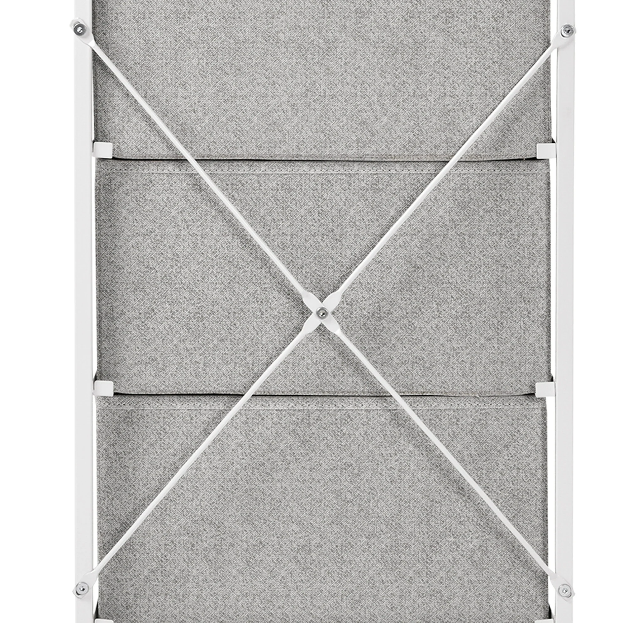 4-Drawer Linen Storage Organizer with Metal Frame & Adjustable Feet for Living Room, White - Image 11