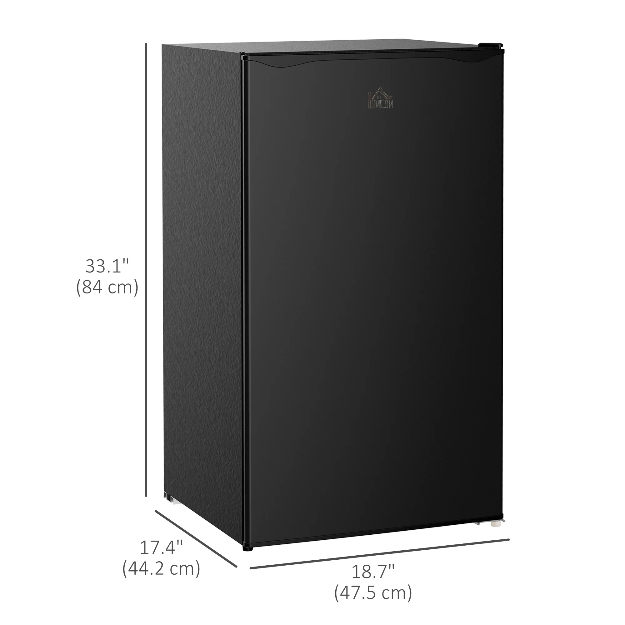 3.2 Cu. Ft. Mini Upright Fridge with Freezer, Adjustable Shelves & Mechanical Thermostat, Black - Image 5