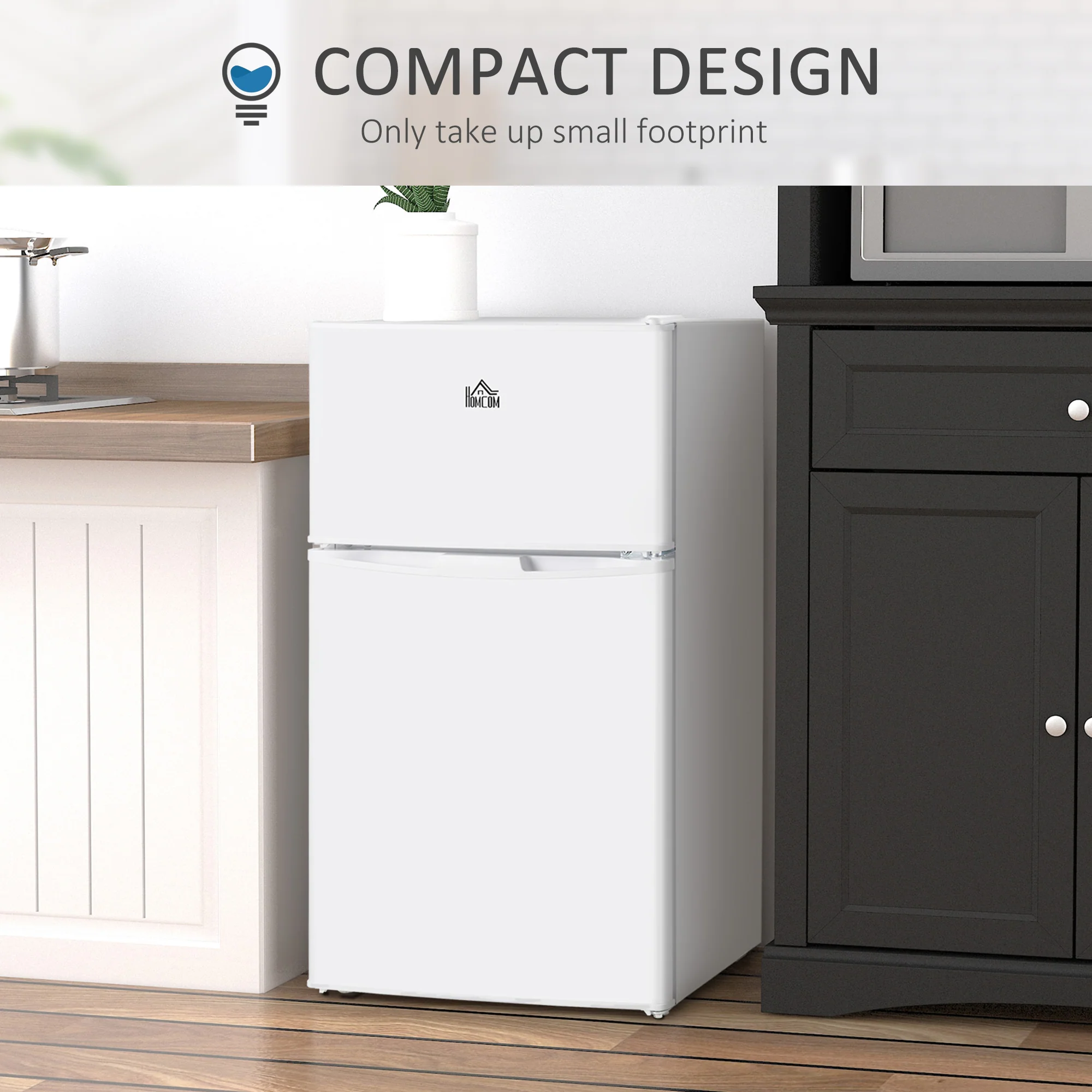 3.2 Cu. Ft. Compact Refrigerator w/ Adjustable Shelves & Reversible Double Doors, White - Image 9