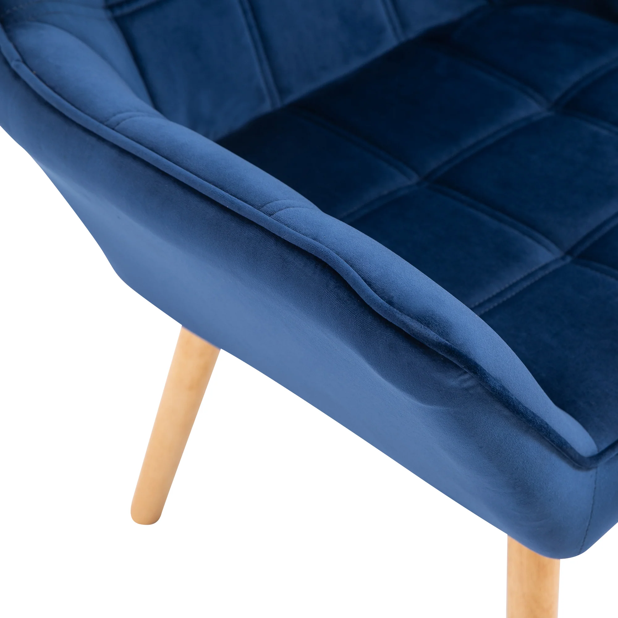 Modern Accent Chair with Wide Arms & Slanted Back for Living Room, Bedroom, Blue - Image 10