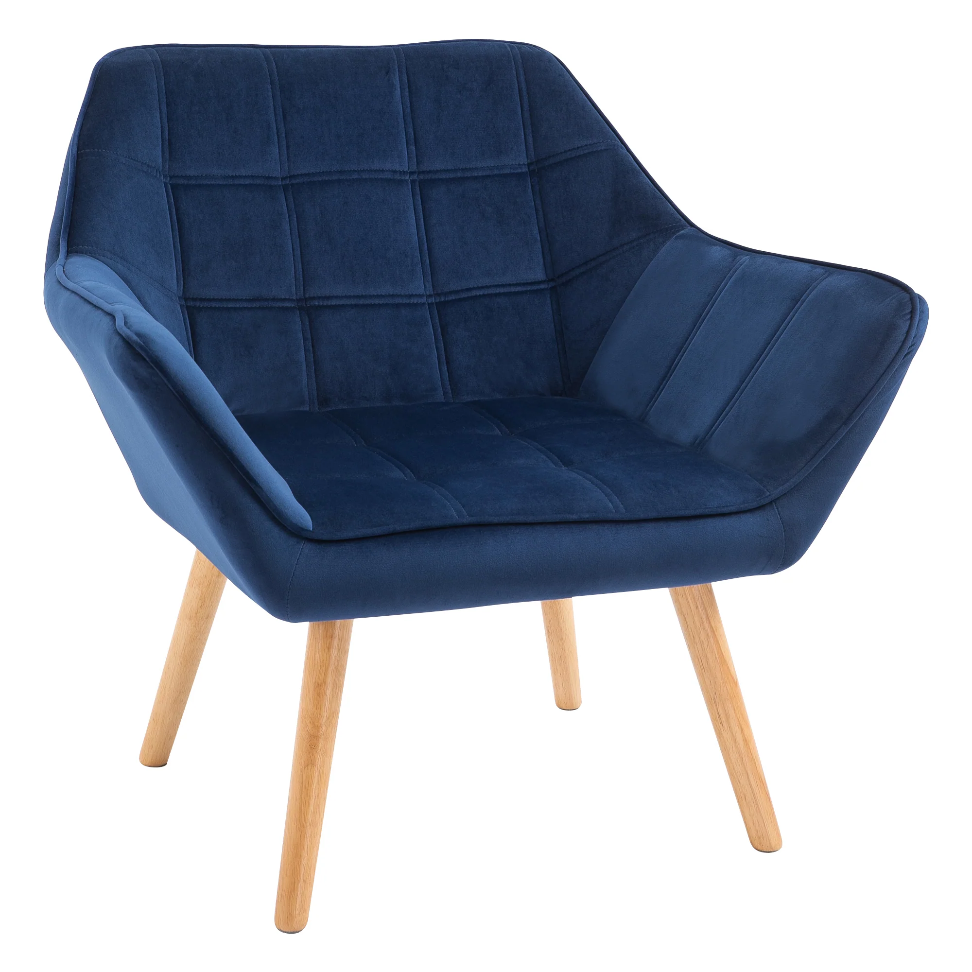 Modern Accent Chair with Wide Arms & Slanted Back for Living Room, Bedroom, Blue - Image 2