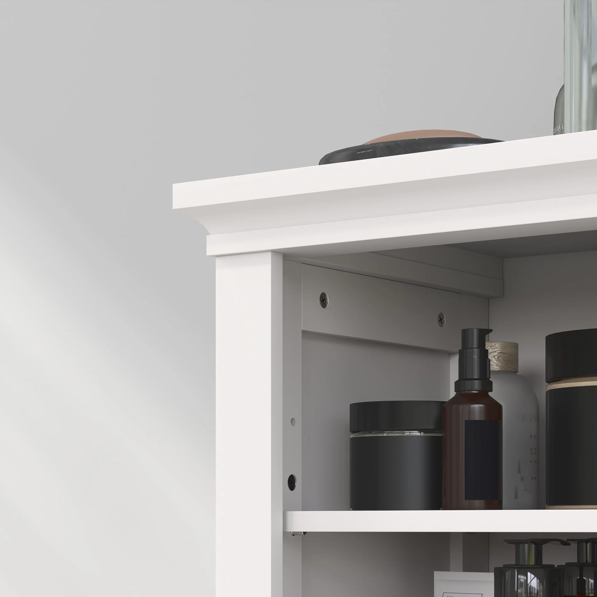 Modern Storage Cabinet, Freestanding Bathroom Cupboard with Adjustable Shelves, White - Image 11