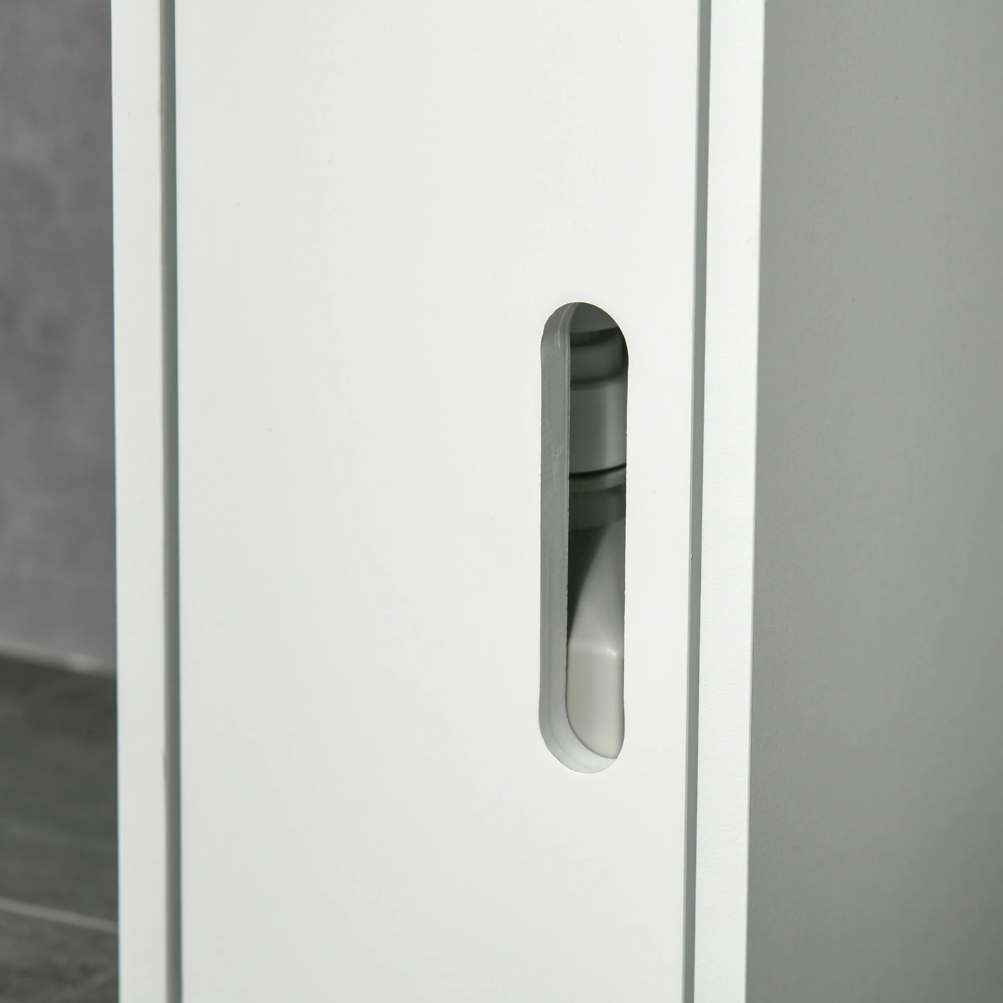 Freestanding Tall Bathroom Cabinet with Open Shelves and 3 Cupboards with Door, White - Image 11