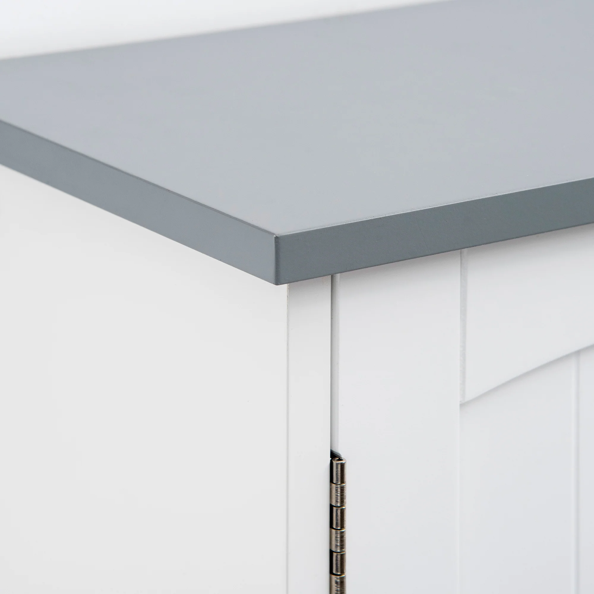 2-Door Over The Toilet Storage Cabinet with Adjustable Shelf and Open Shelf, Grey - Image 11