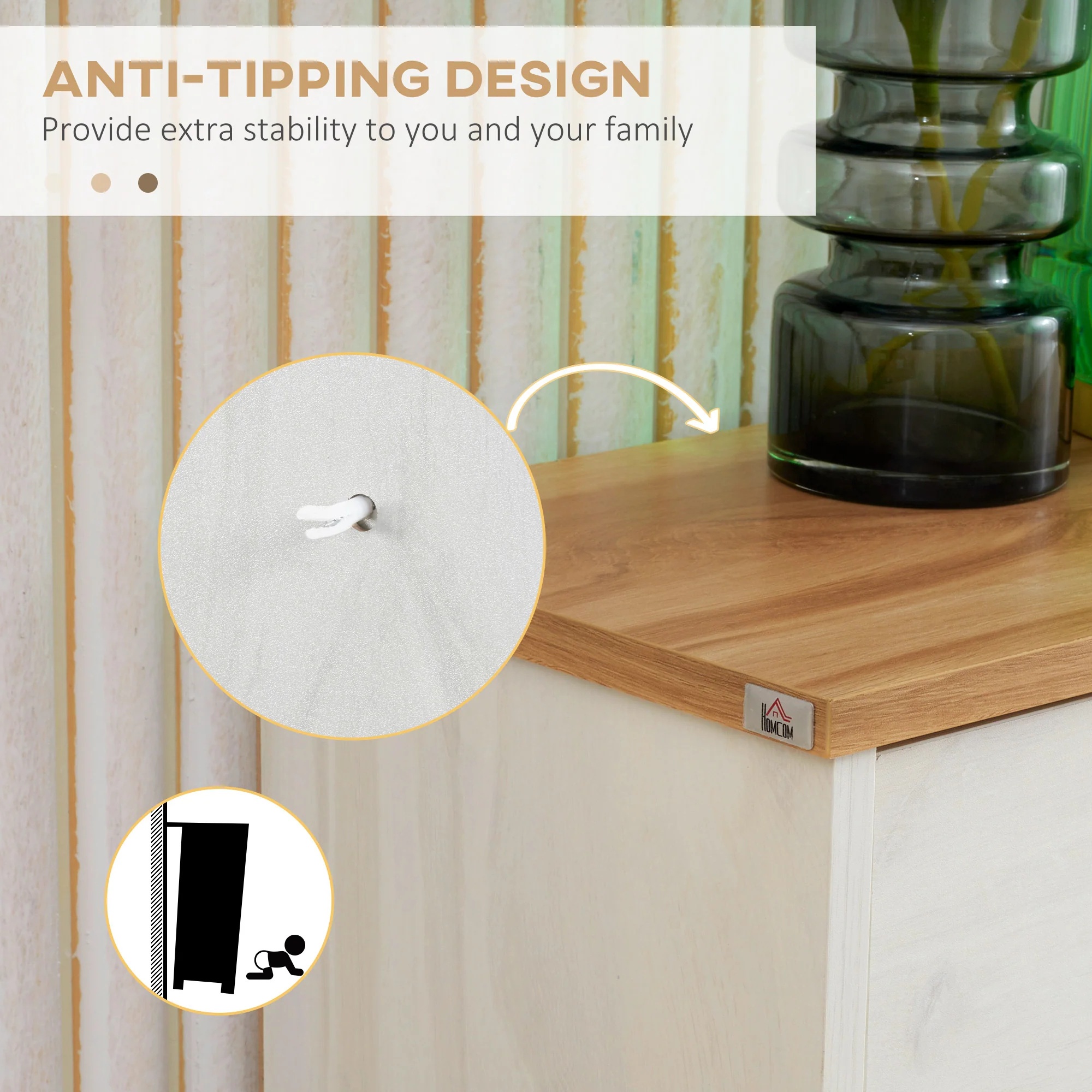 Modern Shoe Cabinet with 3 Flip Drawers, 12 Pair Shoe Rack Cabinet for Hallway, White - Image 9