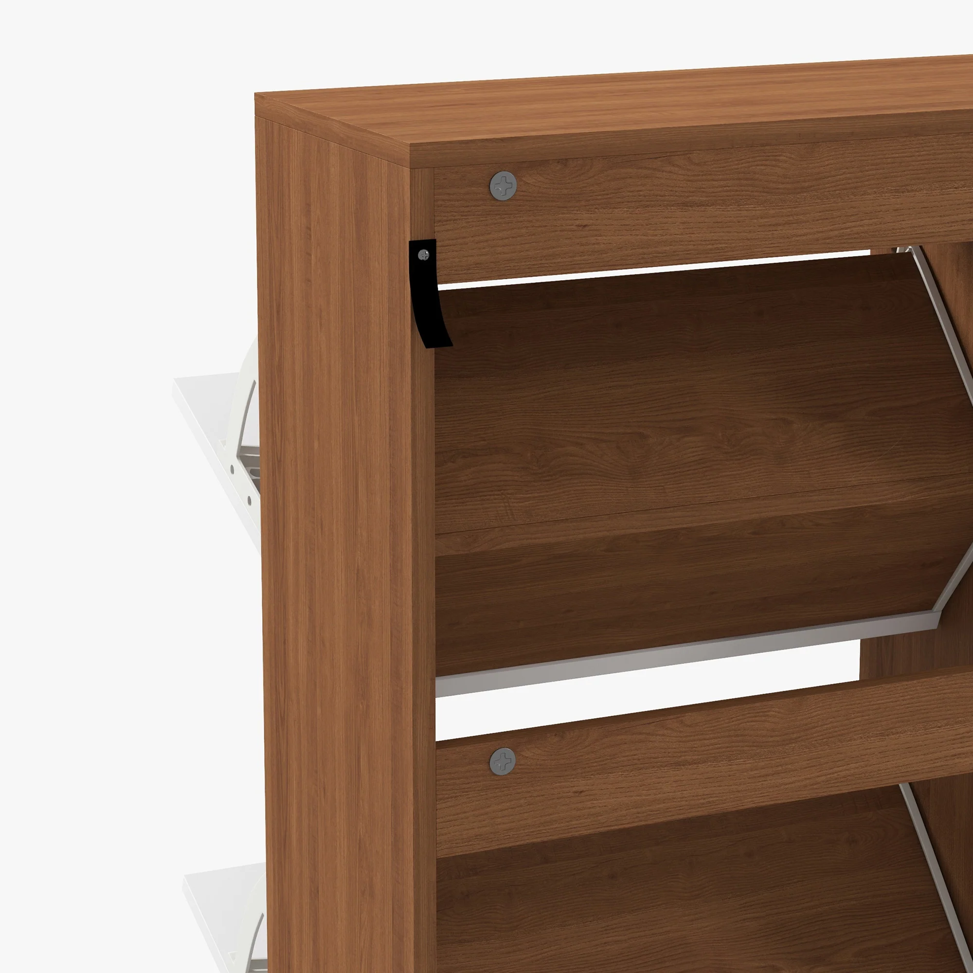 Modern Shoe Storage Cabinet with 4 Flip Drawers for 16 Pairs of Shoes, Natural - Image 12