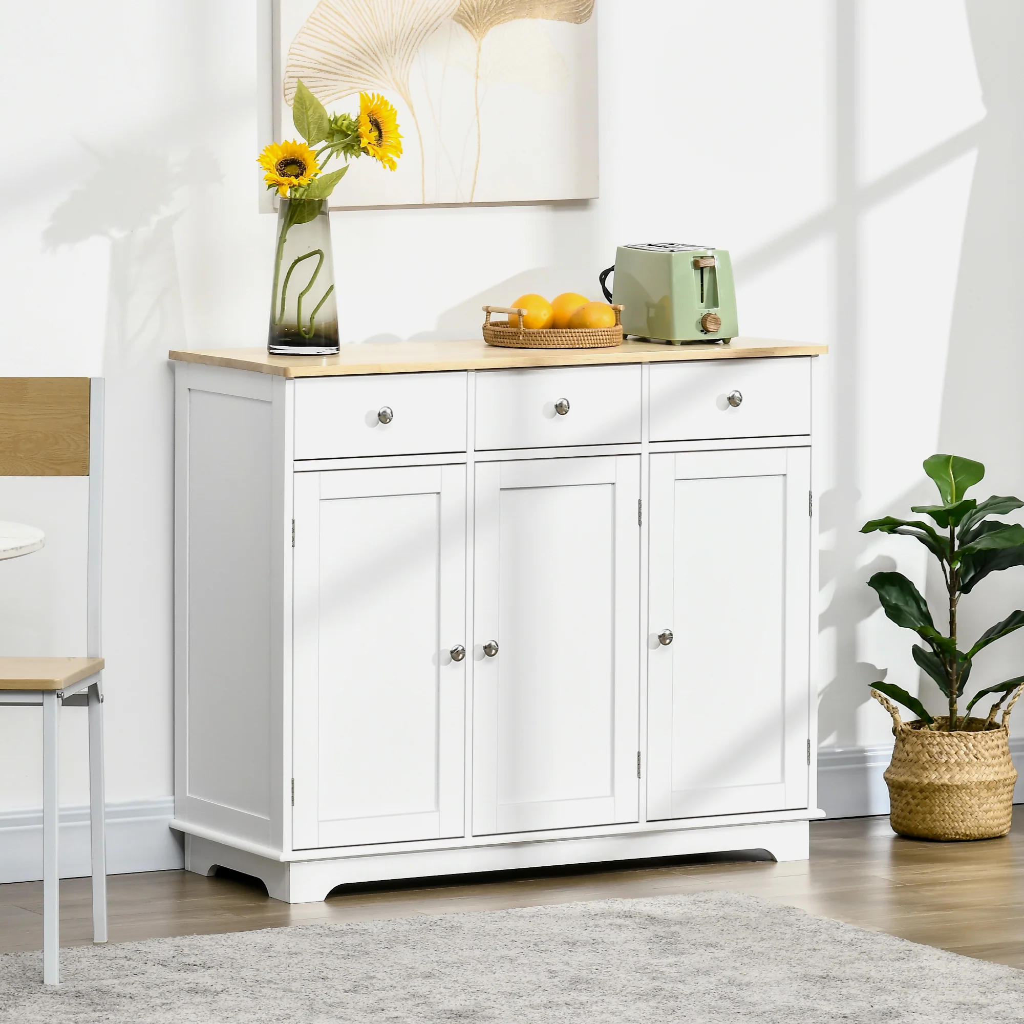 Multi-Purpose Storage Sideboard with Adjustable Shelves & Safety Design - Image 3