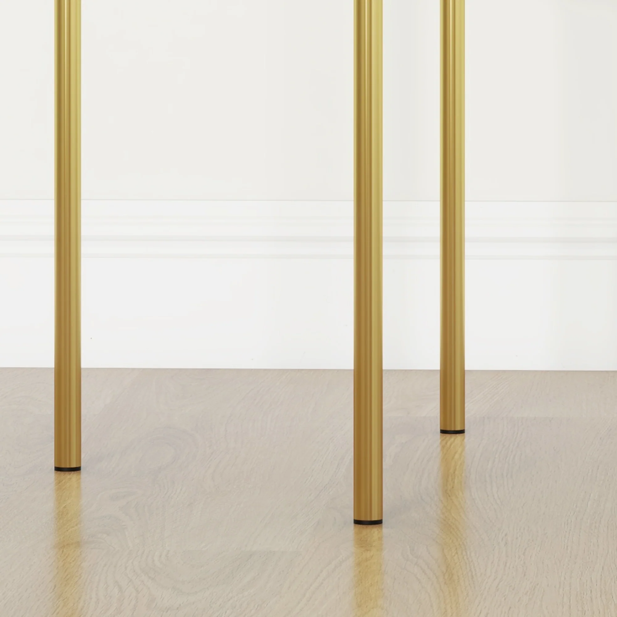 Set of 4 Modern Stacking Stools with Metal Legs Velvet-Touch, Cream White - Image 11