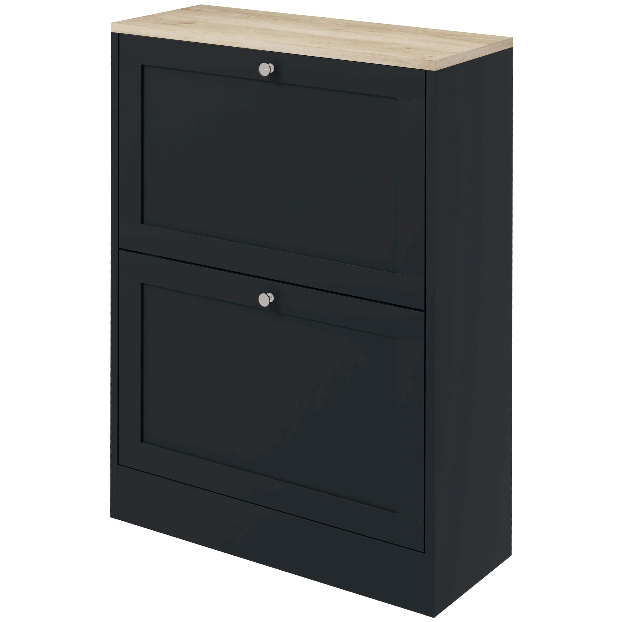 Narrow Shoe Cabinet with 2 Flip Drawers, Entryway Shoe Storage Unit for 12 Pairs, Black - Image 2