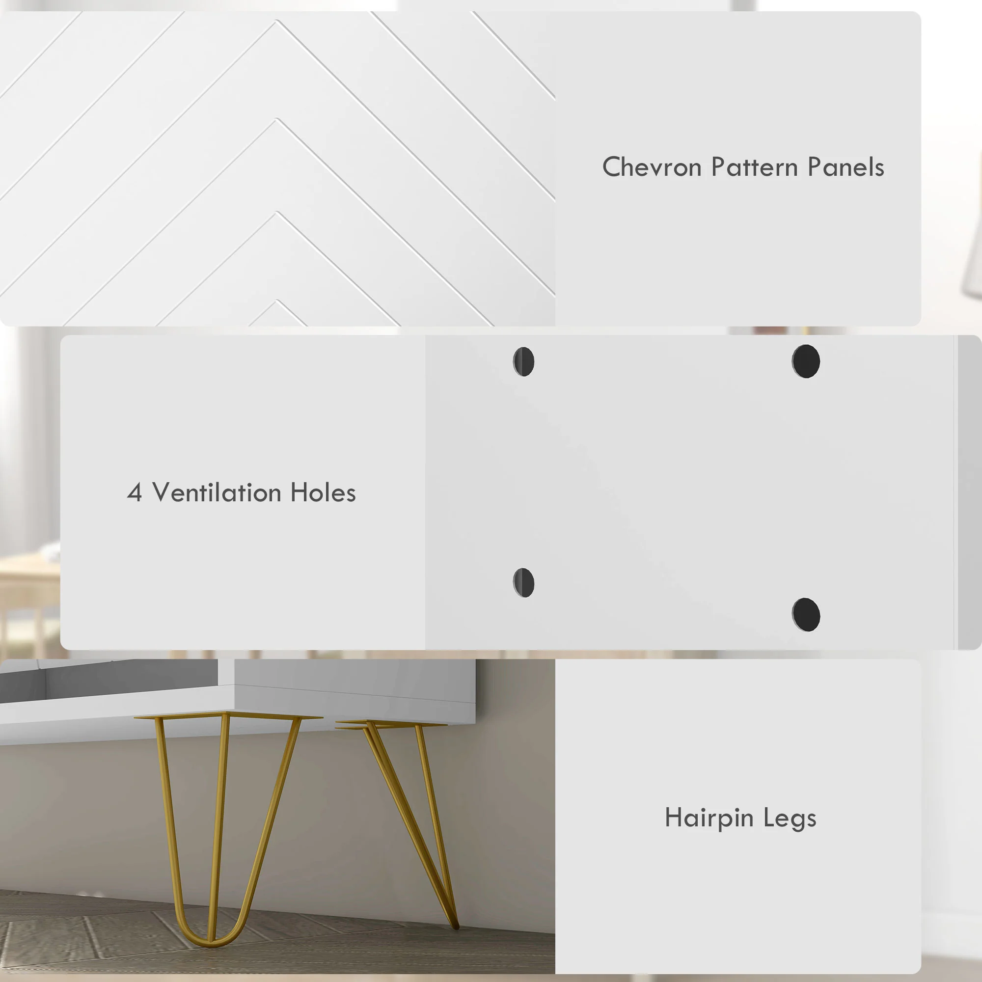Entryway Narrow Shoe Rack Cabinet w/ 4 Flip Drawers & 4 Vents for 16 Pairs, White - Image 9