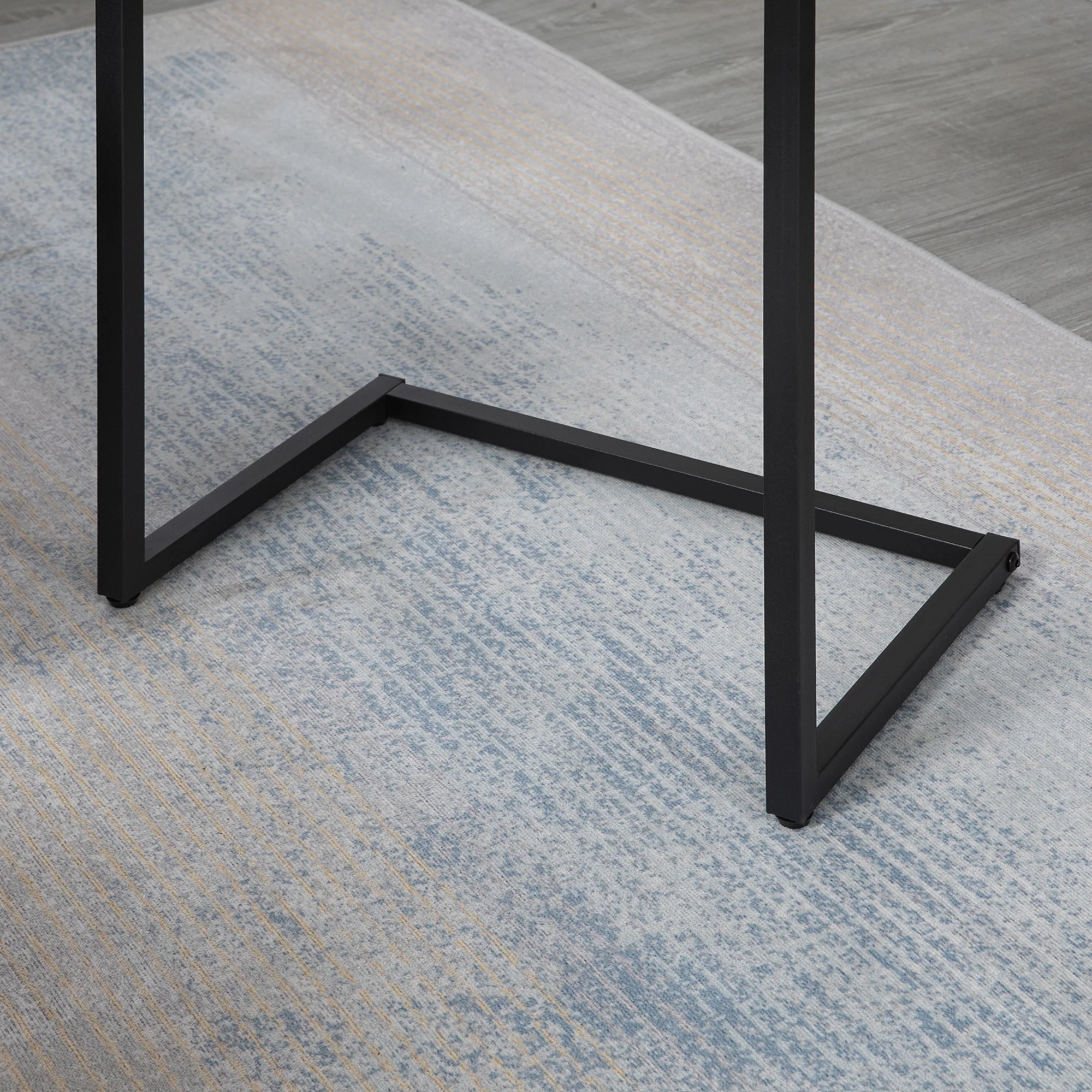 Nesting Side Tables Set of 3 with Steel Frame for Sofa Couch and Bed, Rustic Brown - Image 11