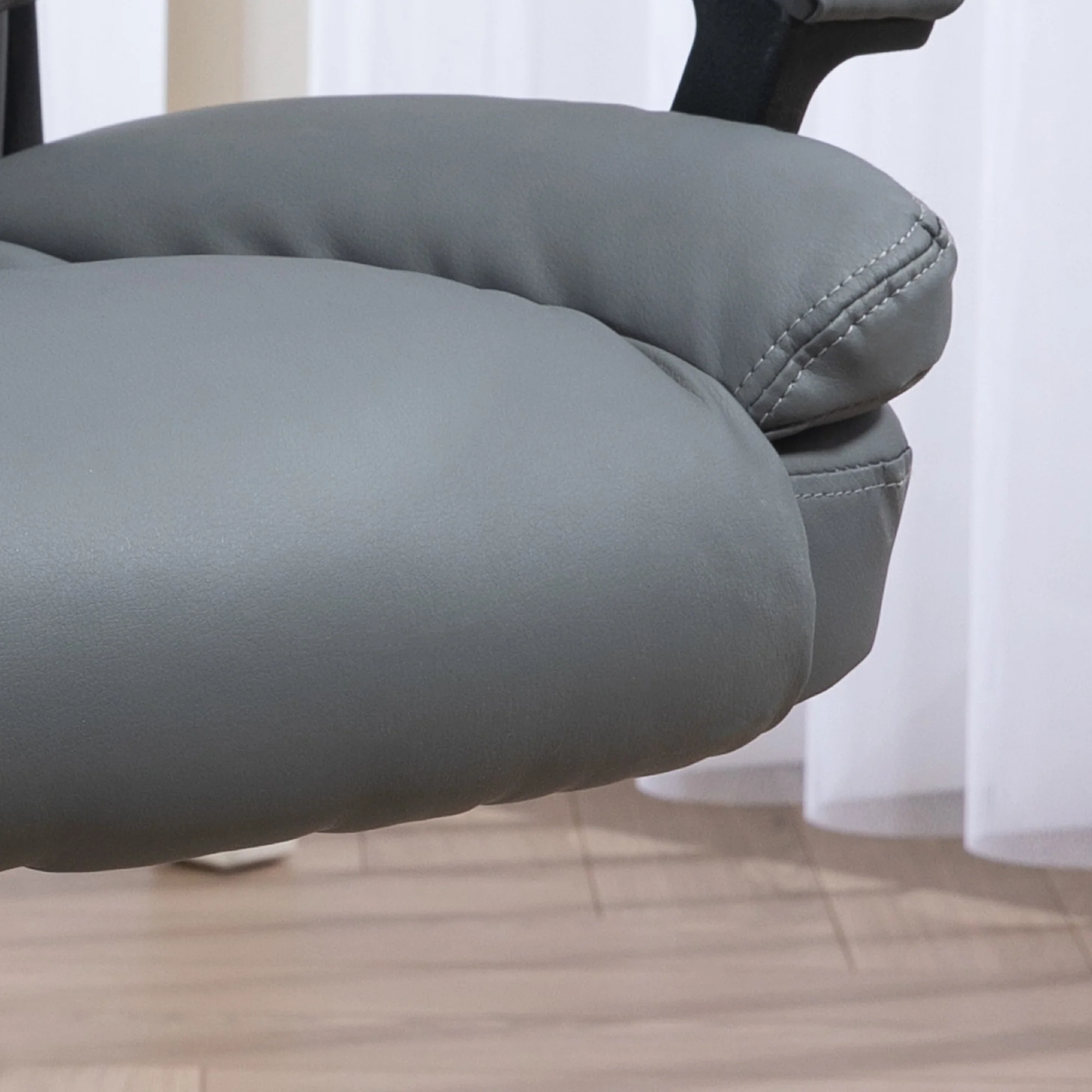 Mid Back Computer Desk Chair with Adjustable Height & Rolling Wheels, Dark Grey - Image 10