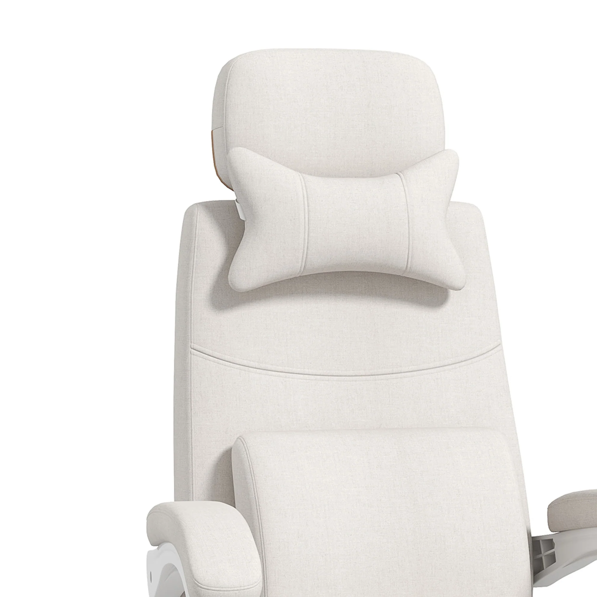 Ergonomic Desk Chair, High Back Work Chair with 160° Reclining Backrest & Footrest, White - Image 12