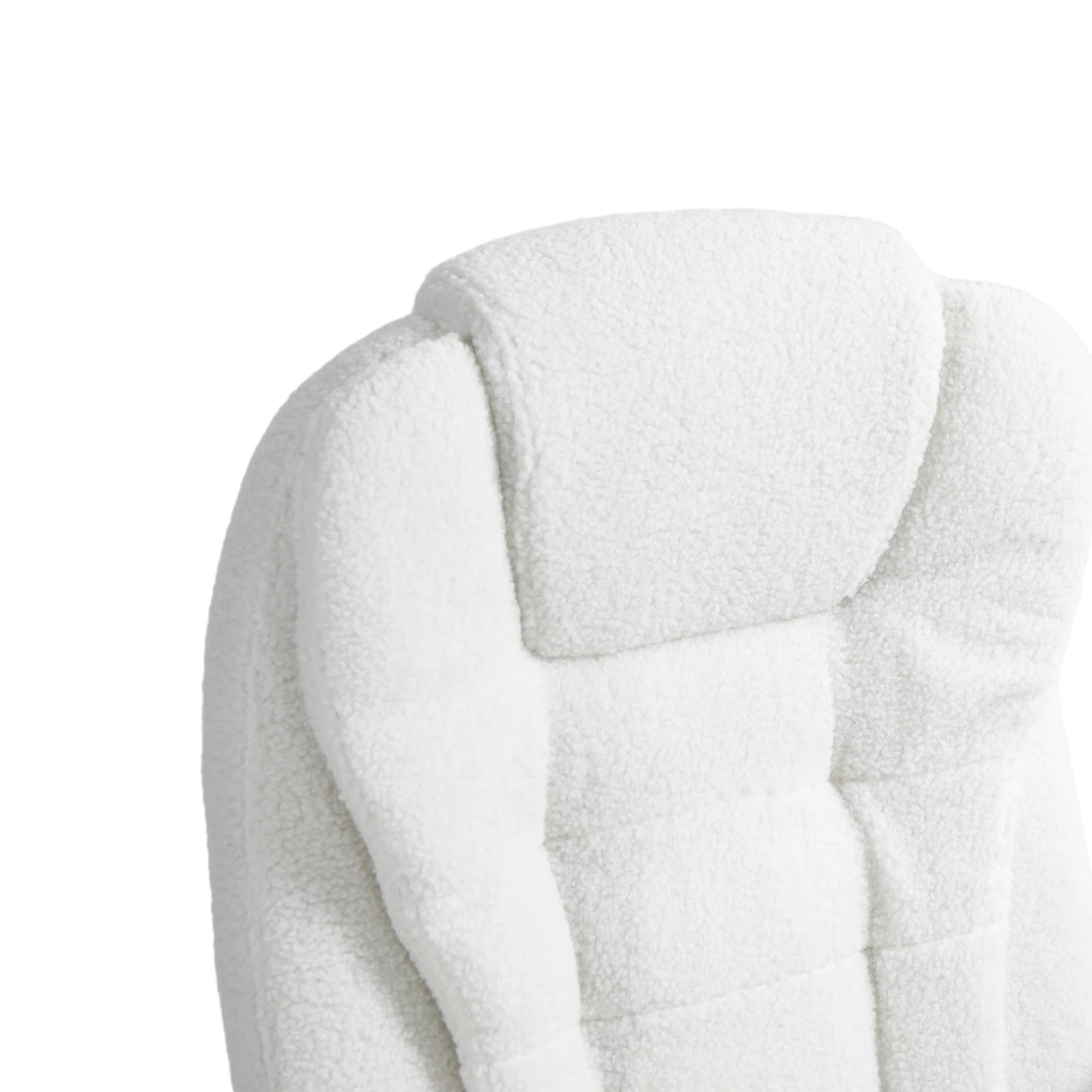 Ergonomic Desk Chair with 6-Point Massage and Back Heated, Boucle-Feel Fabric, White - Image 12