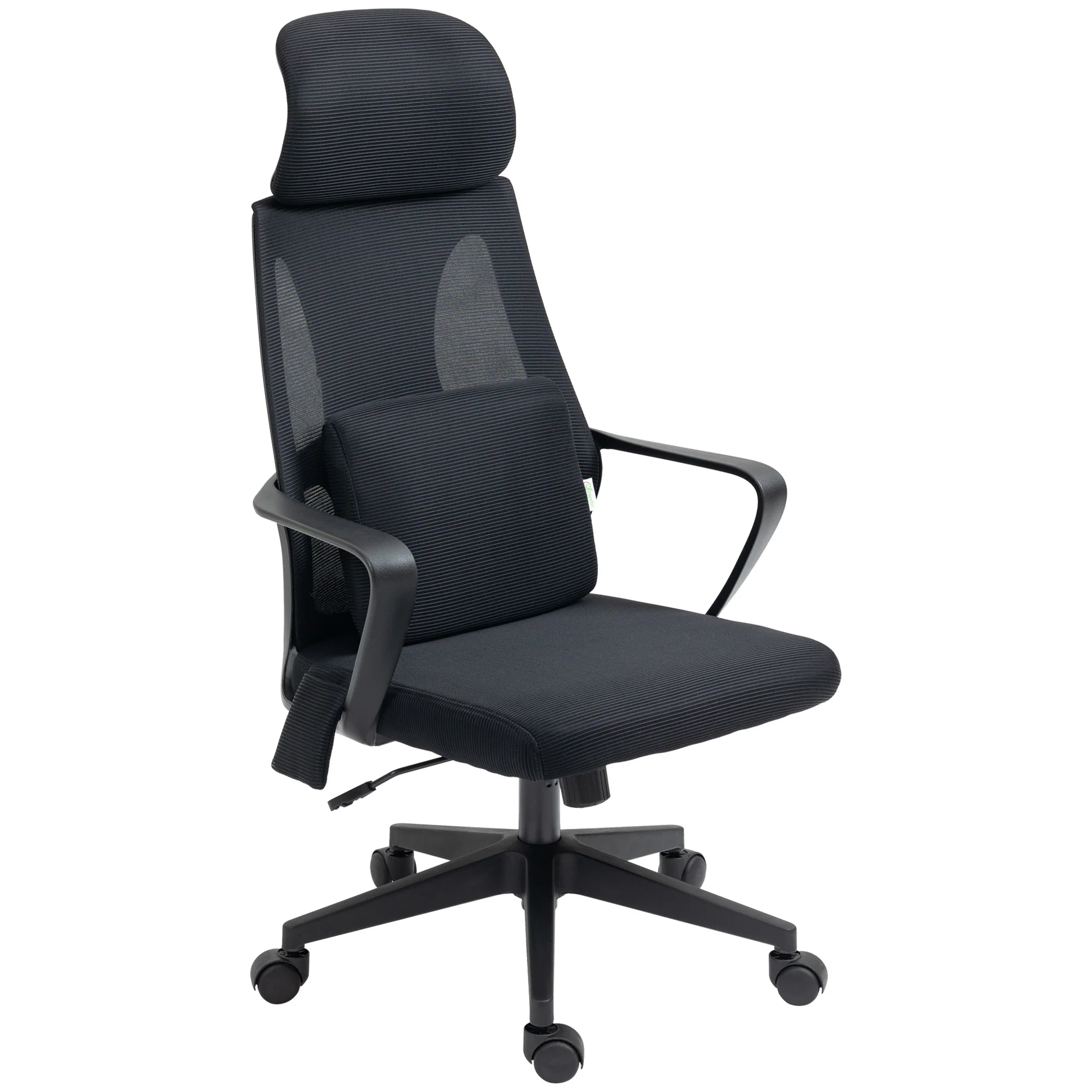 Office Desk Chair, High Back Mesh Computer Chair with Massage Support & Rocking, Black - Image 2