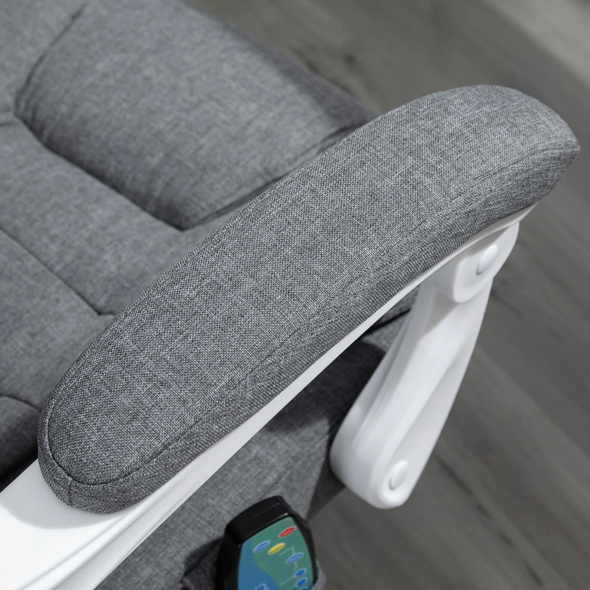Office Chair with 6-Point Massage and Back Heat, Reclining Back & Footrest, Grey - Image 11