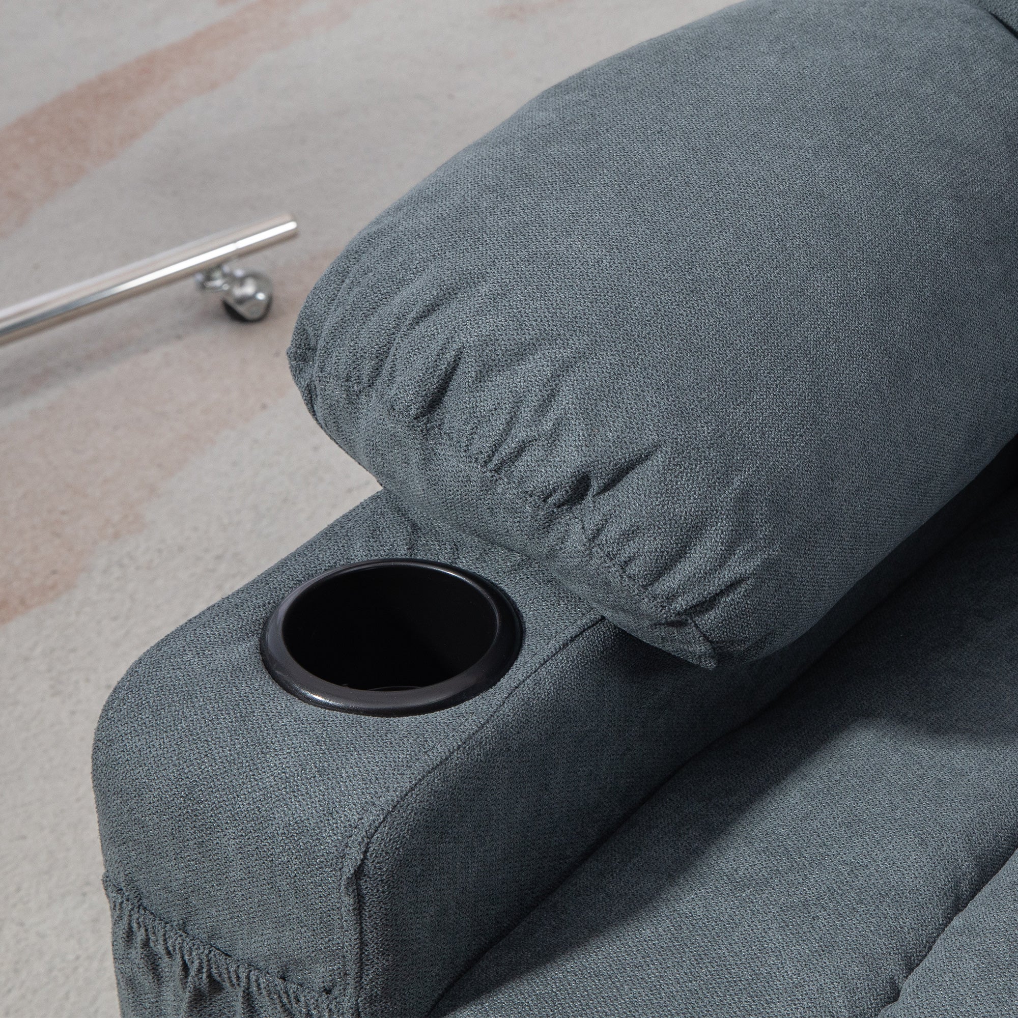 Oversized Riser and Recliner Chairs for the Elderly, Fabric Upholstered Lift Chair, Grey - Image 10