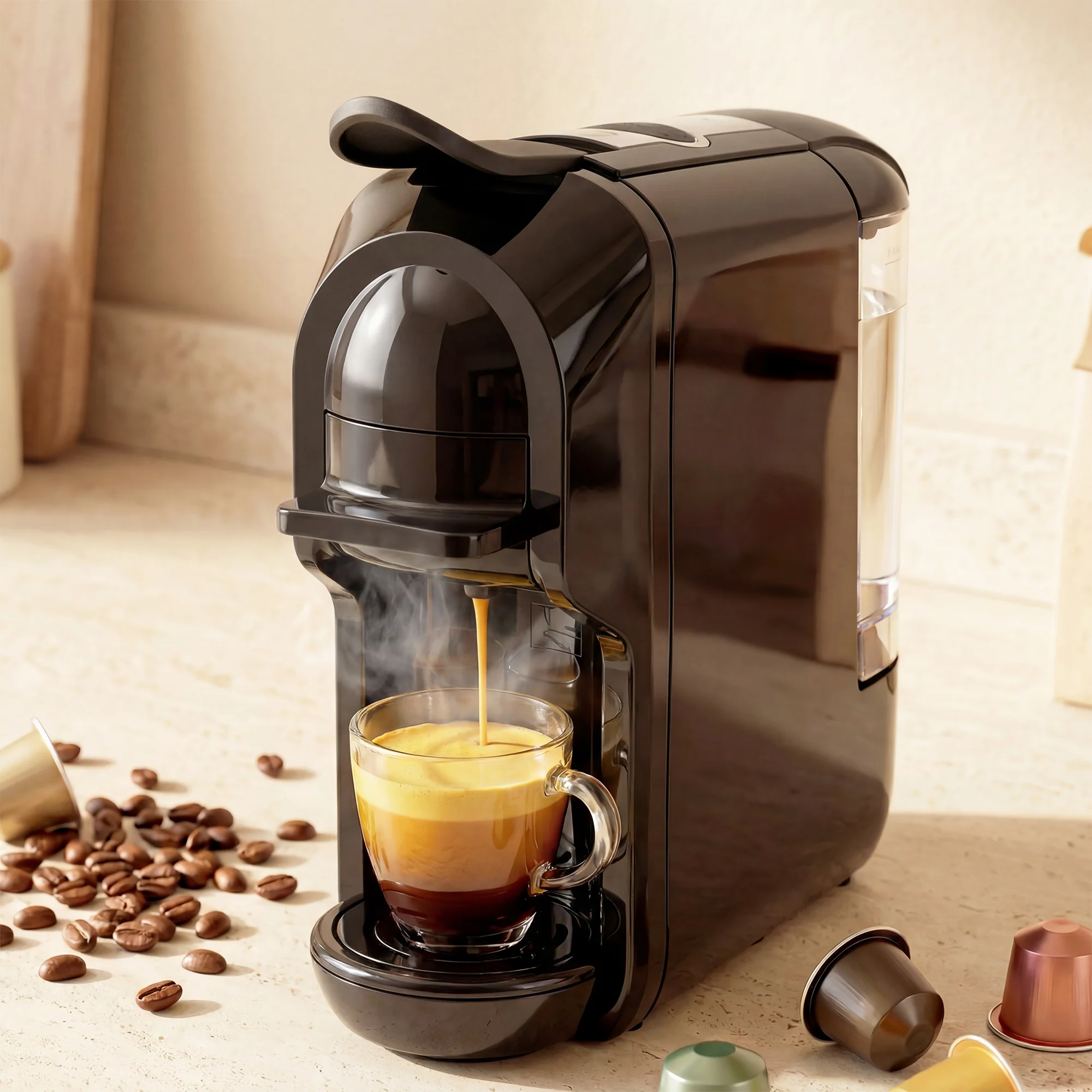 Multifunctional 3-in-1 Espresso & Coffee Capsule Machine for Home Office, Black - Image 11