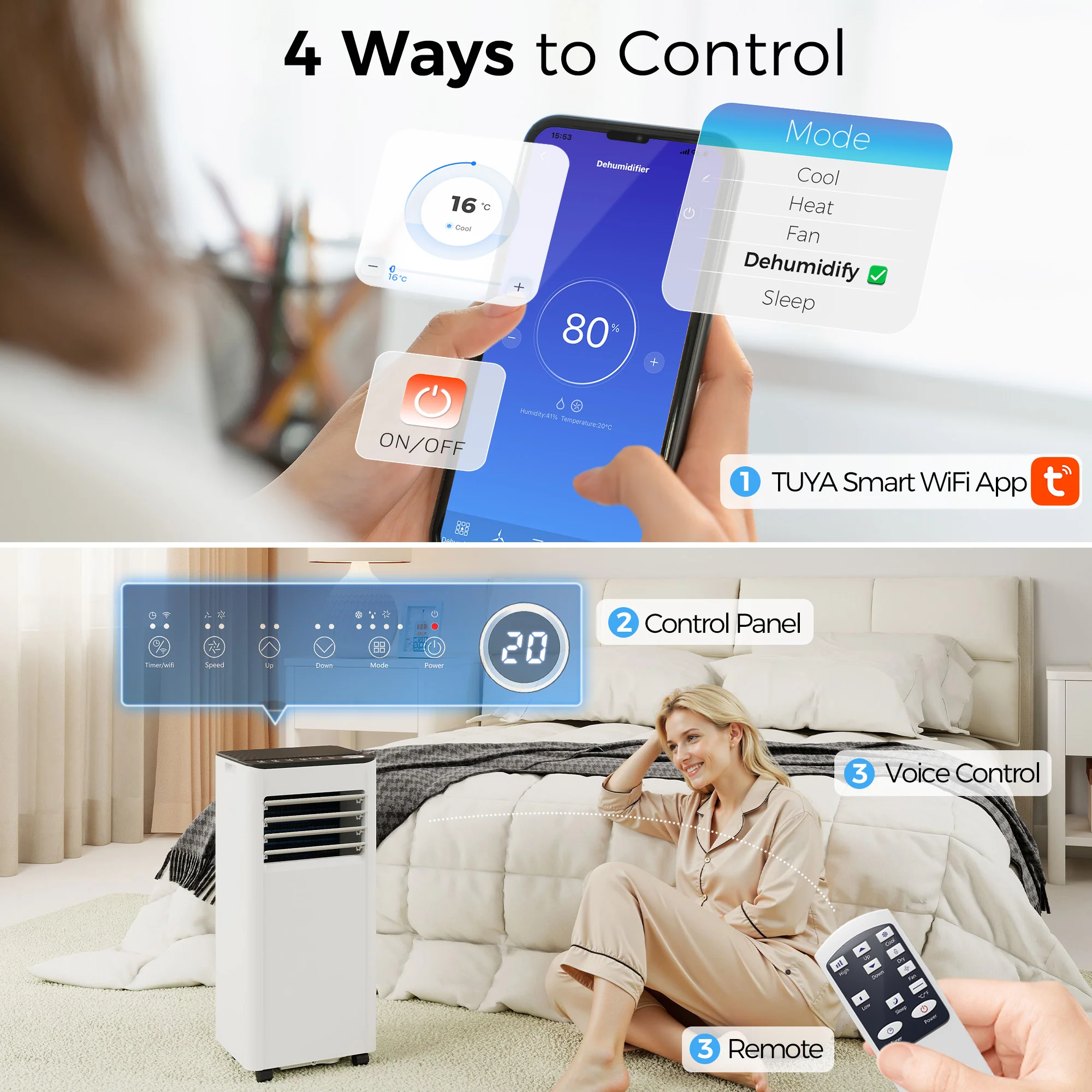 SmartCool 4-in-1 Portable AC with WiFi, 5000 BTU & Energy Saving for Room up to 18 m2 - Image 8