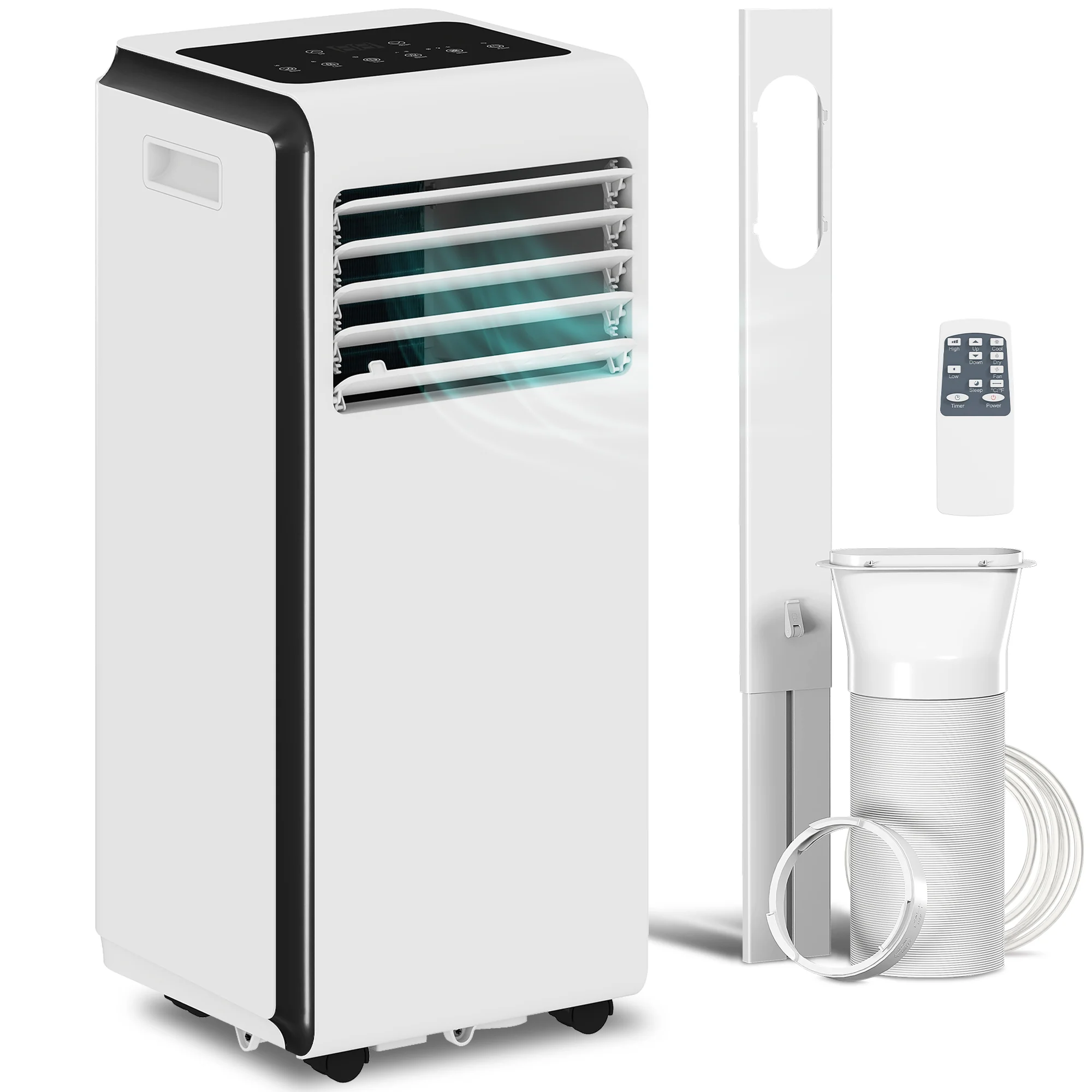 9000 BTU 4-in-1 Portable AC, Energy Efficient & Quiet Cooling for Room up to 28 m2