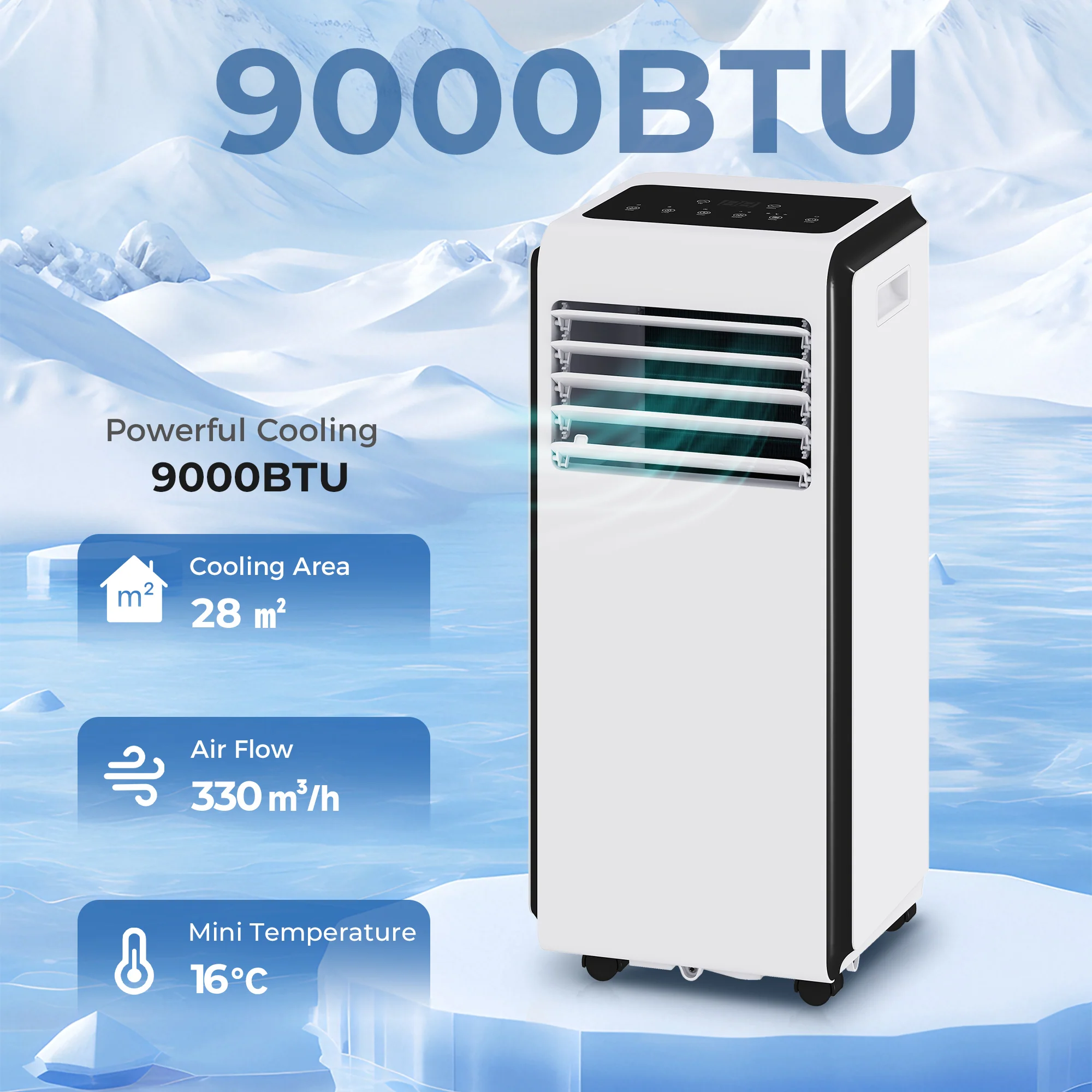 9000 BTU 4-in-1 Portable AC, Energy Efficient & Quiet Cooling for Room up to 28 m2 - Image 6