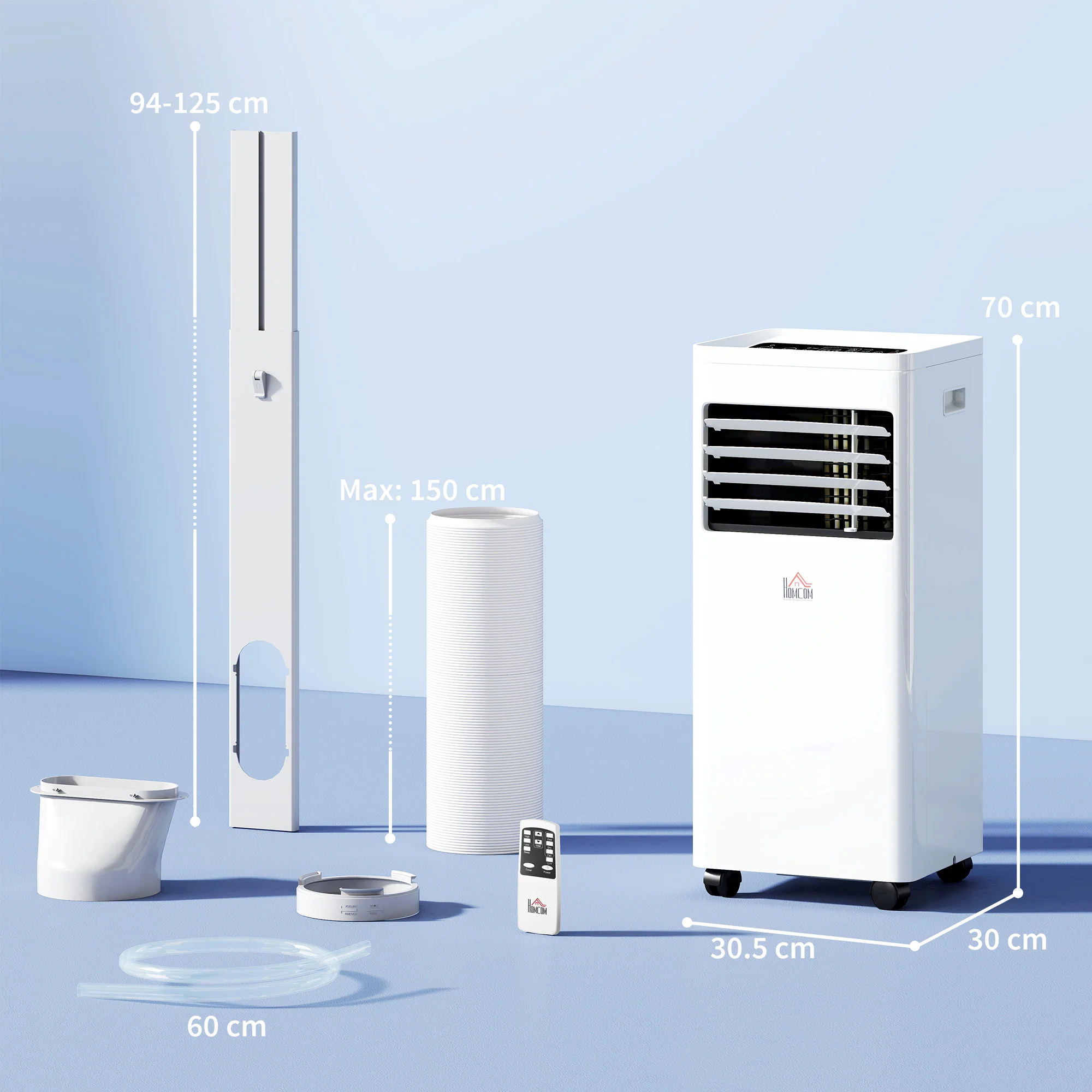 Portable Air Conditioner 9000 BTU, 4-in-1 Cooling, Dehumidifier, Fan, Sleep Mode, Air Conditioning Unit with Digital Display & Remote Control, 24H Timer, Window Venting Kit, for Room up to 28㎡ - Image 5