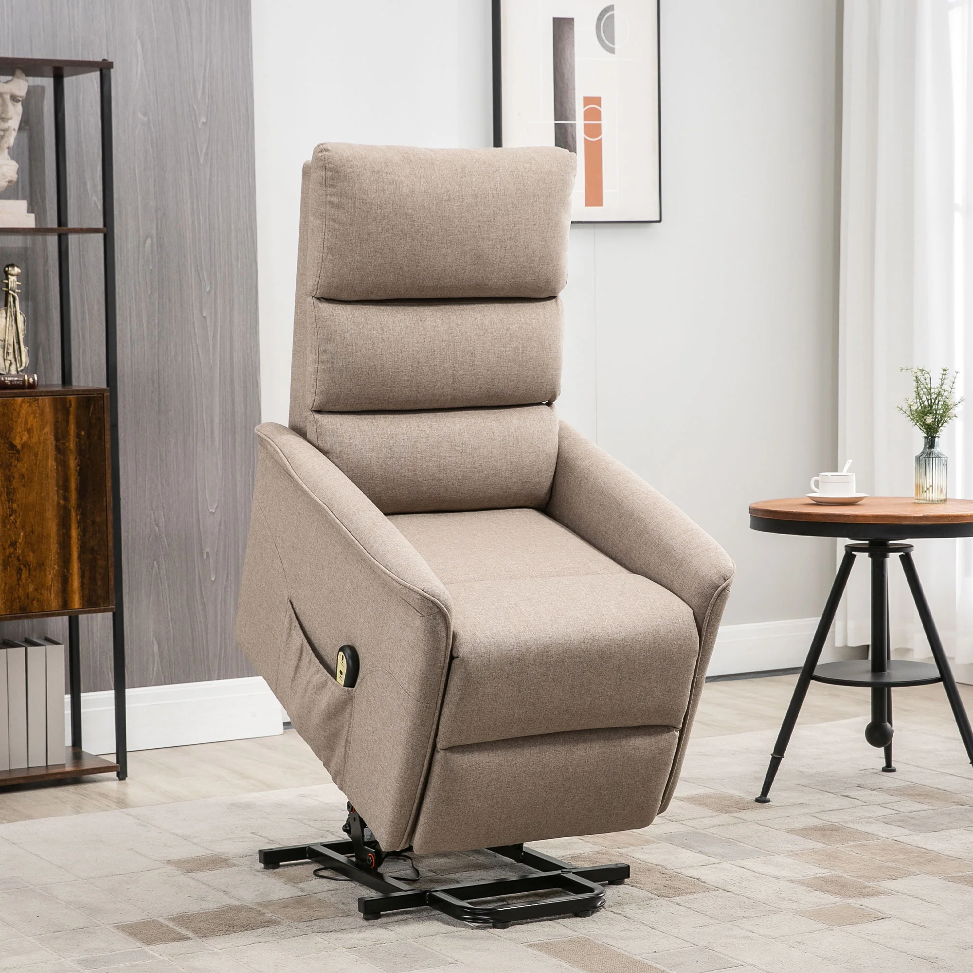 Electric Power Lift Chair for Elderly with Remote Control, Brown - Image 3