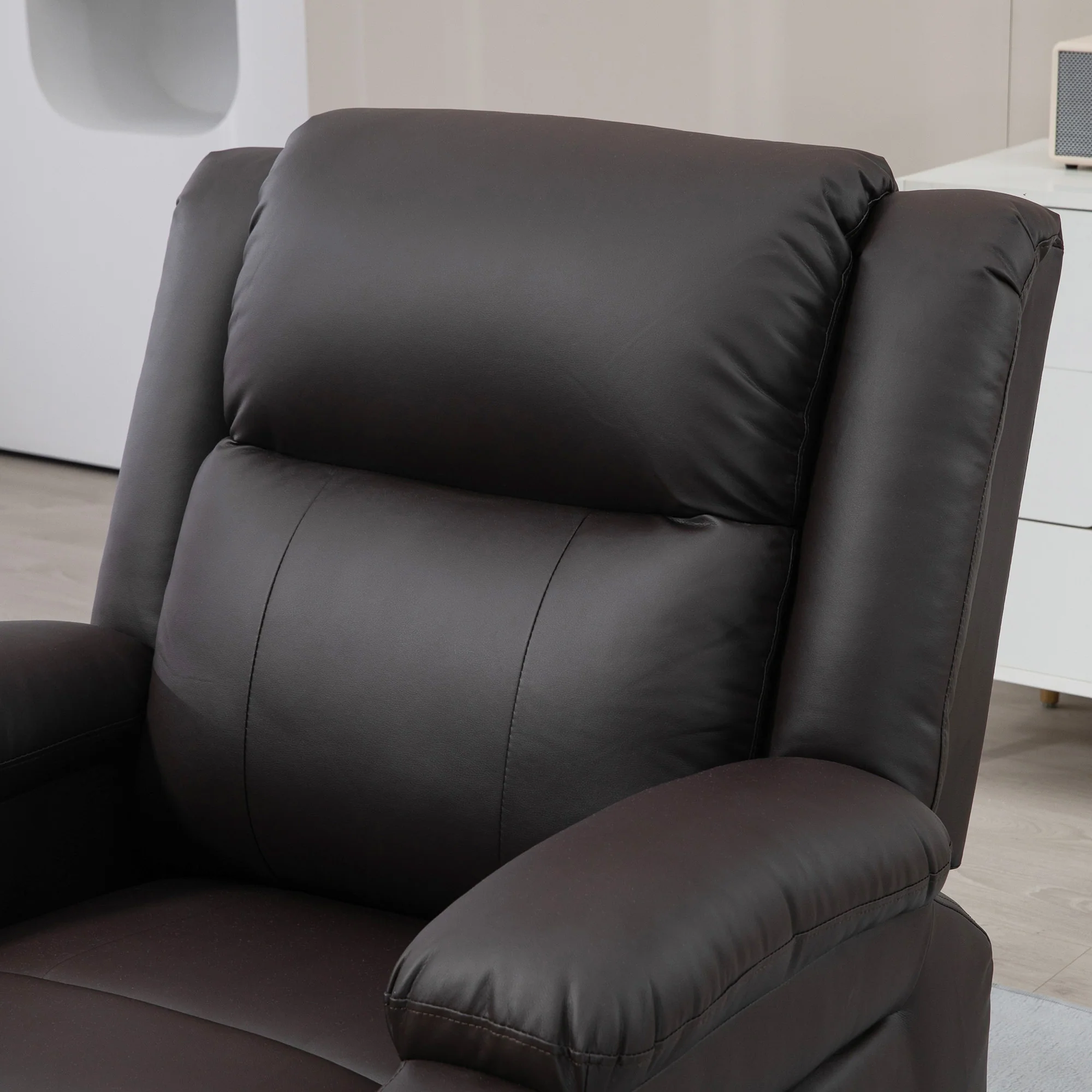 PU Leather Power Lift Chair with Remote Control Quick Assembly, Brown - Image 10