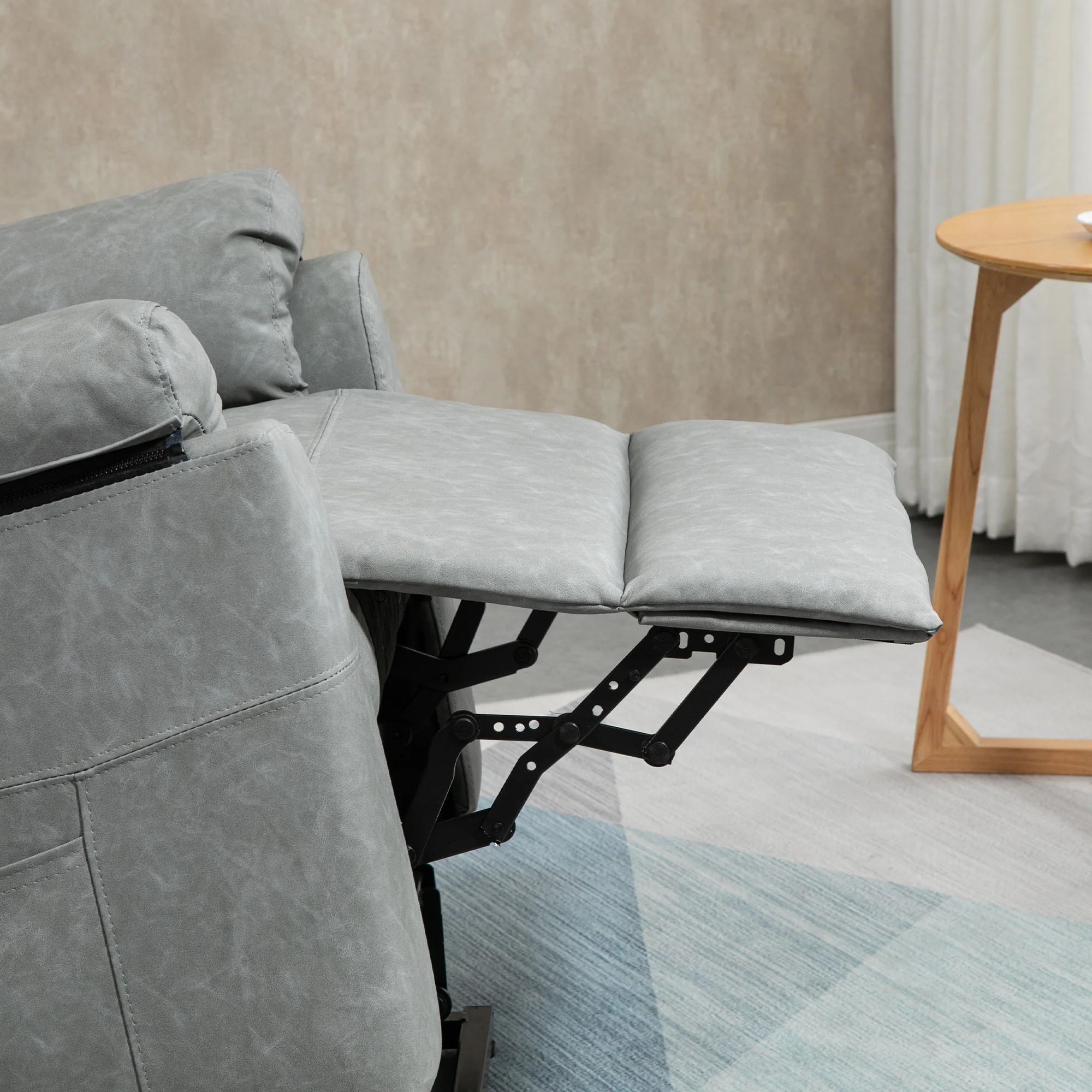 Power Lift Recliner Chair, Faux Leather Lift Chair with 8 Vibration Massage, Grey - Image 10
