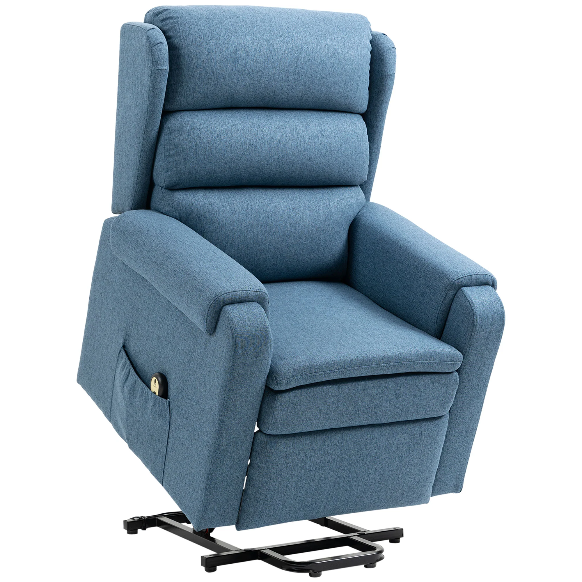 Fabric Heavy Duty Power Lift Recliner with Pockets, Blue
