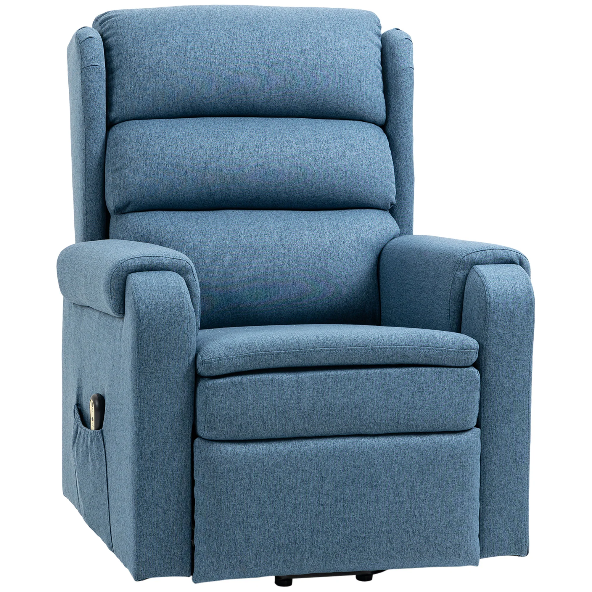 Fabric Heavy Duty Power Lift Recliner with Pockets, Blue - Image 2