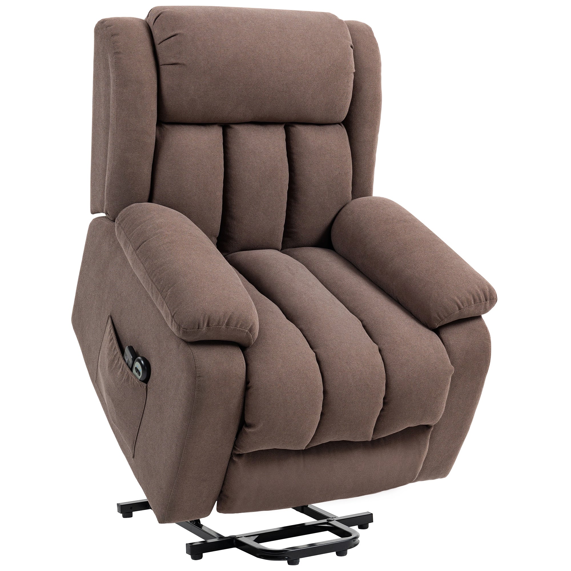 Power Lift Recliner Chair with 8 Vibration Massage, Linen Overstuffed Lift Chair for Elderly, Dark Brown - Image 12