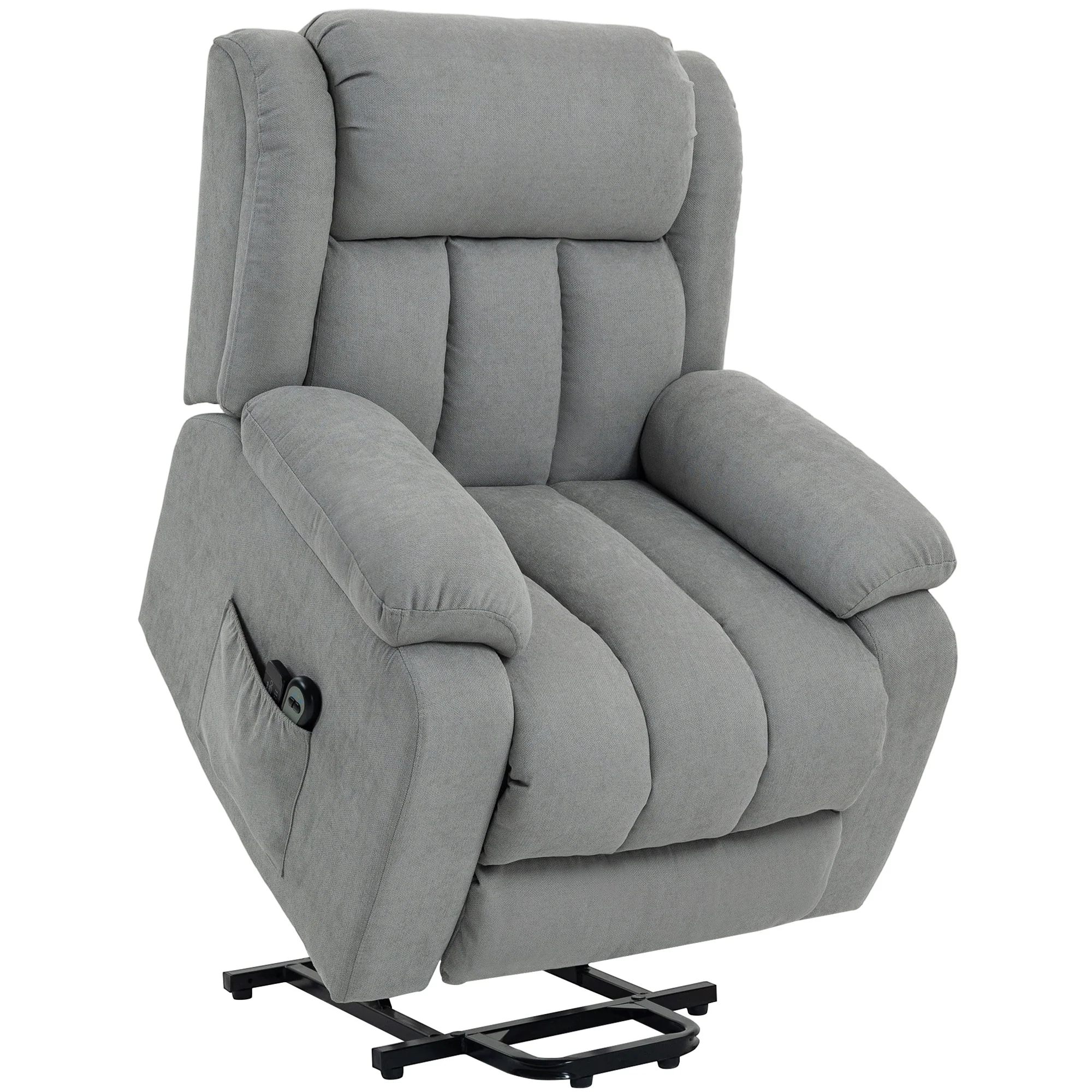 Power Lift Recliner Chair with 8 Vibration Massage, Linen Overstuffed Lift Chair for Elderly, Light Grey - Image 12