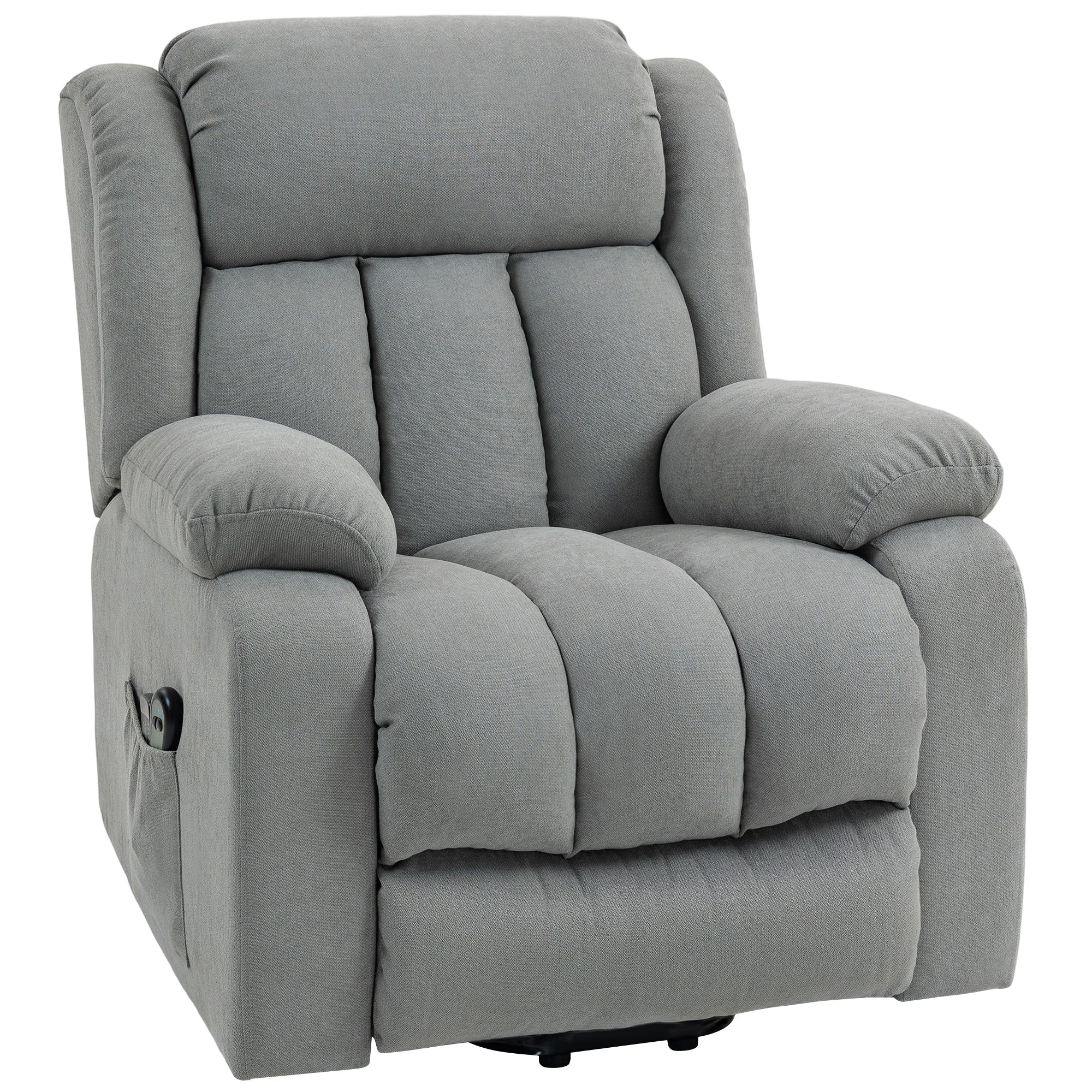 Power Lift Recliner Chair with 8 Vibration Massage, Linen Overstuffed Lift Chair for Elderly, Light Grey - Image 2