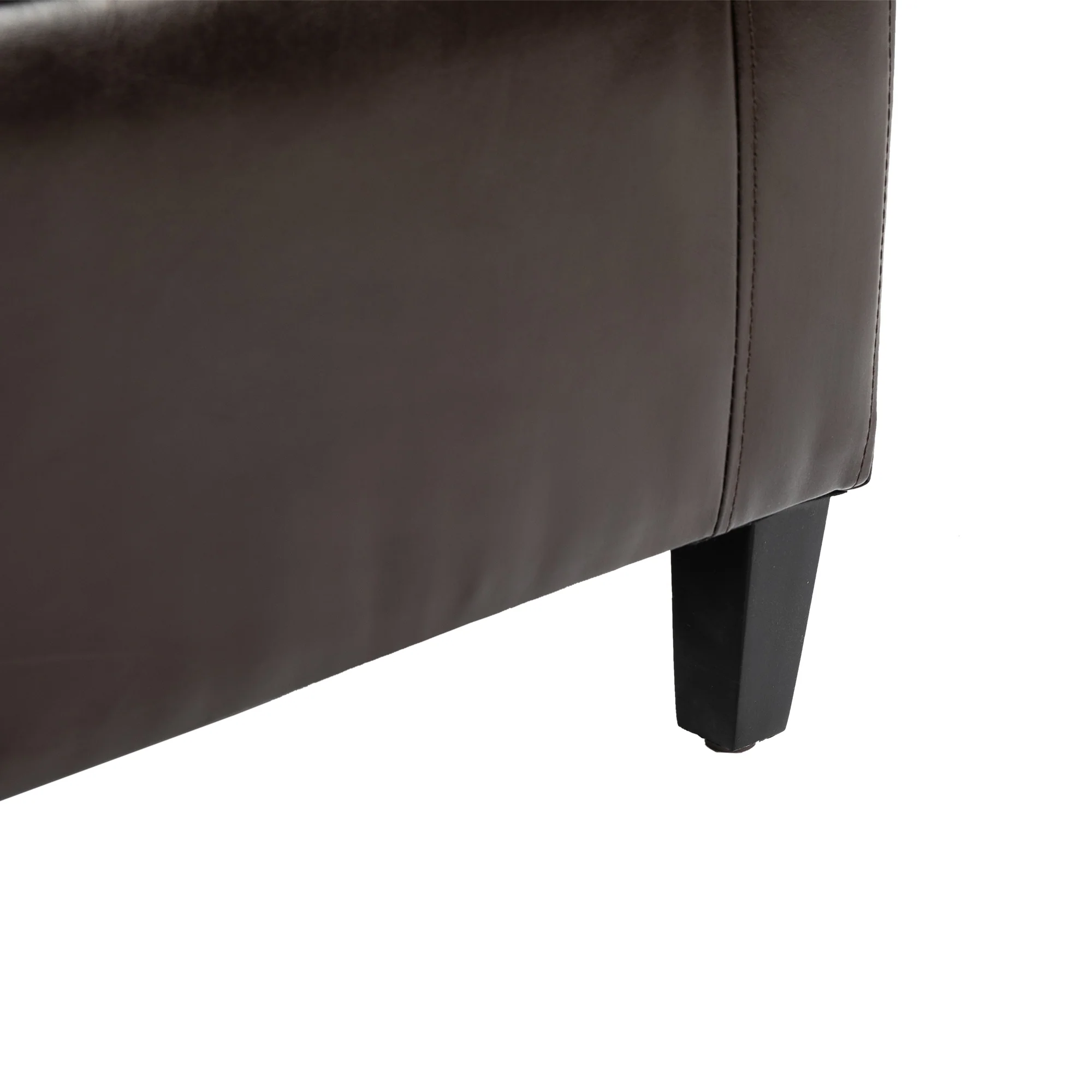 PU Leather Storage Ottoman, Tufted Bench wirh Flipping Top, 92 x 40 x 40cm, Brown - Image 11